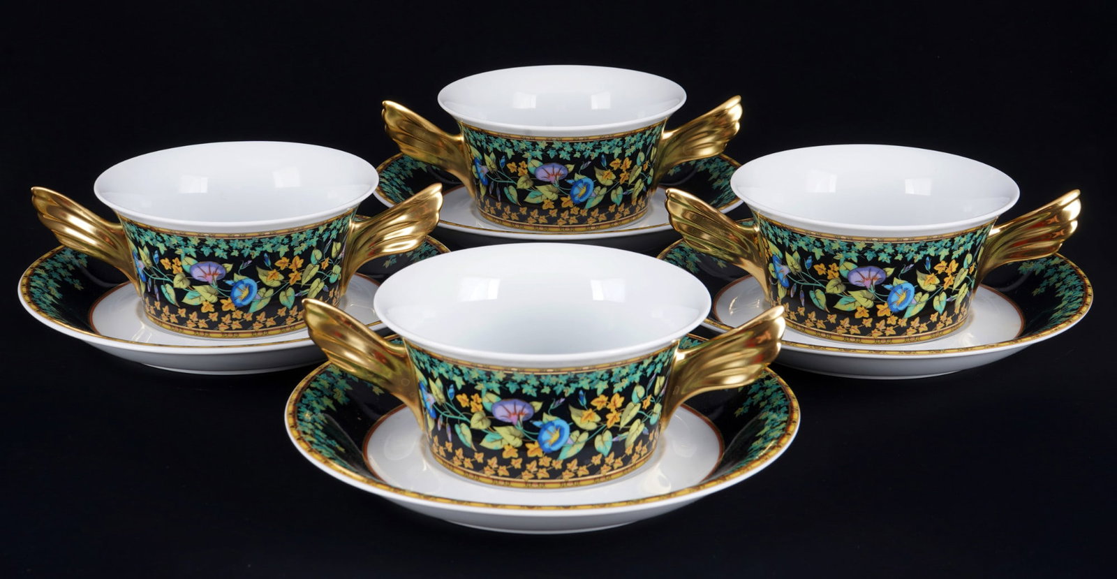 Rosenthal Versace Gold Ivy 4 soup bowls, (1 of 3)