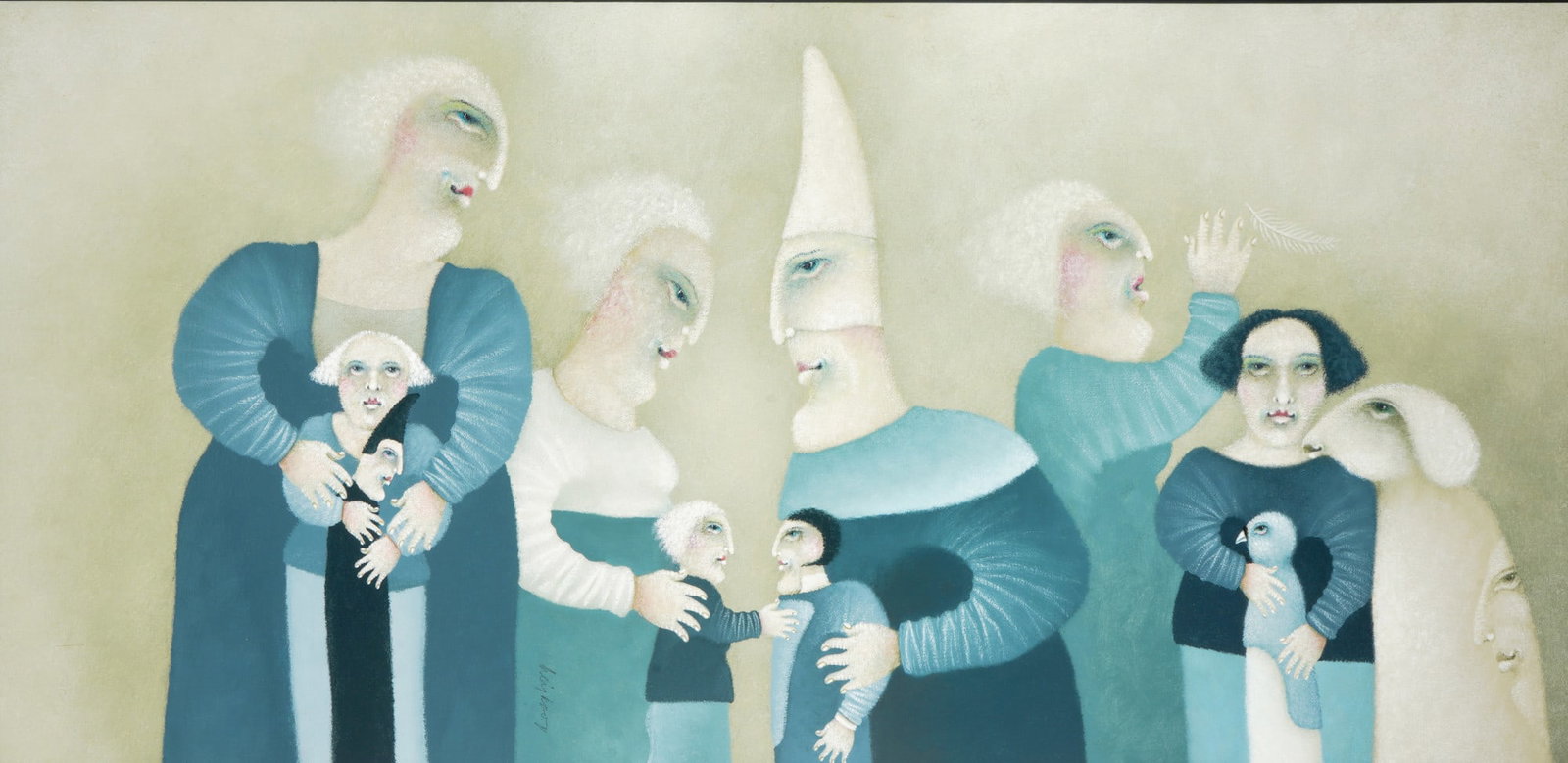 Robert HEIJKOOP (1939) Surrealist group of figures, (1 of 6)