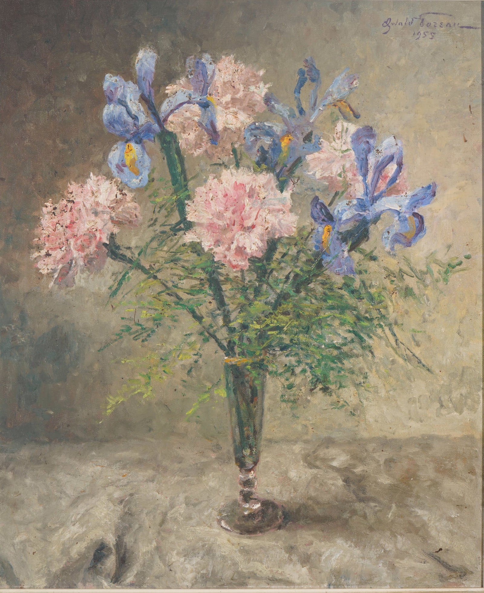 Oswald POREAU (1877-1955) flower still life 1955, (1 of 6)