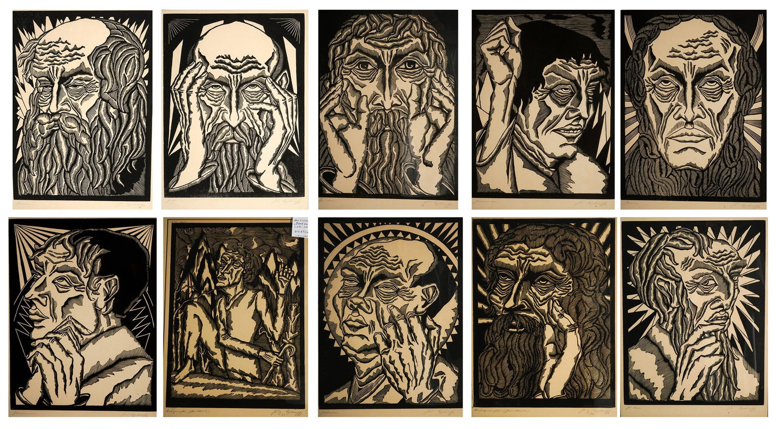 Fritz Uphoff (1890?1966) The Book of God - 10 woodcuts 1921, (1 of 20)