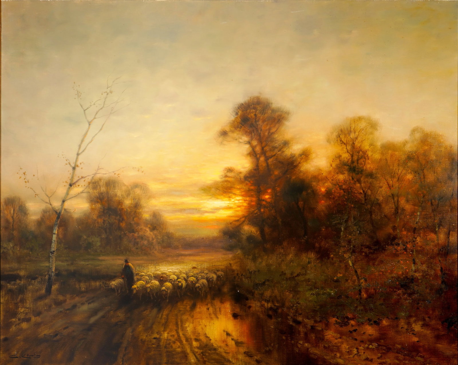 Guenter KoeNIG (1926-2007) The Shepherd's Return at Sunset, (1 of 10)