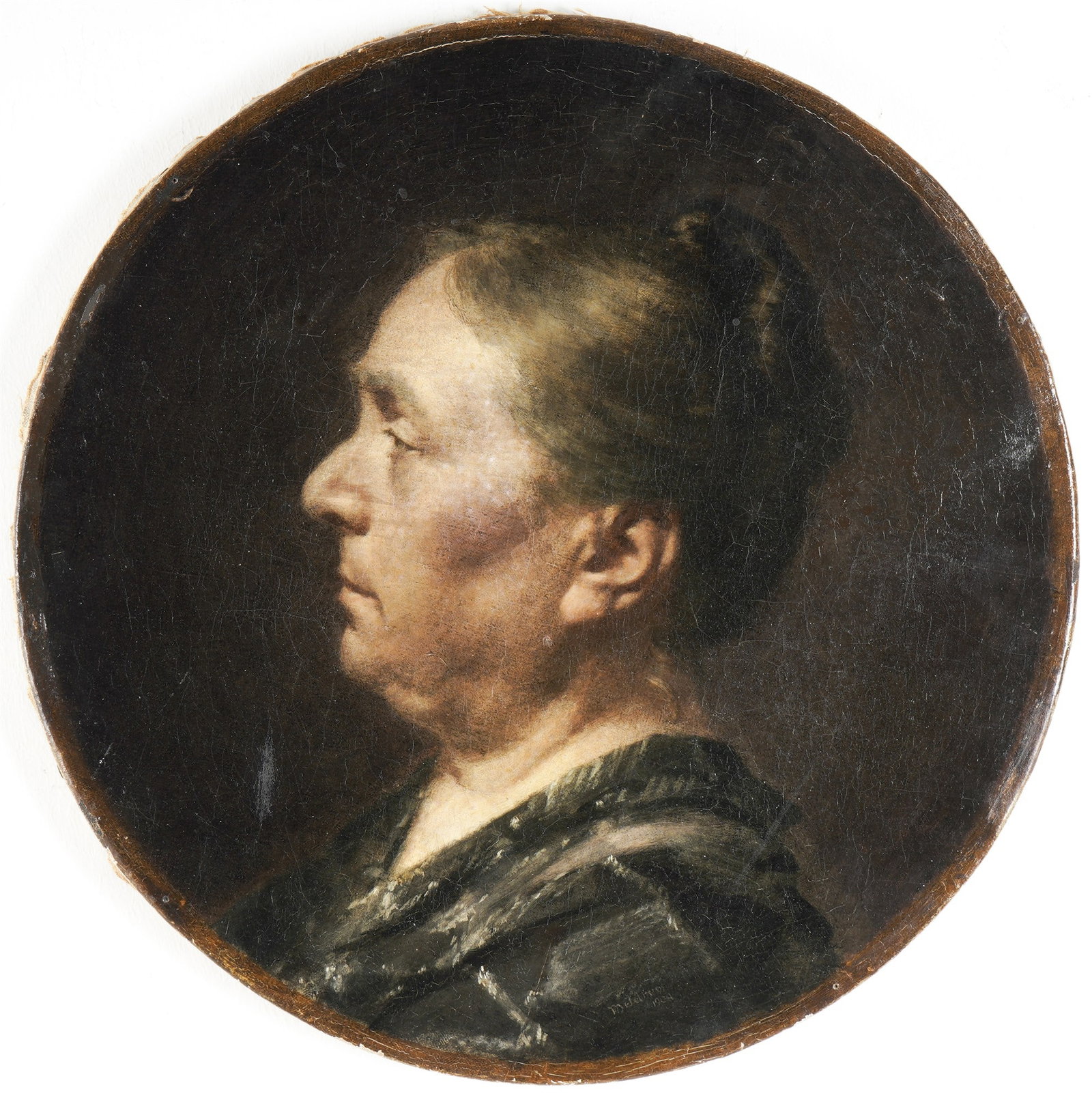 Unknown painter - portrait of a woman dated 1908, signed, (1 of 3)