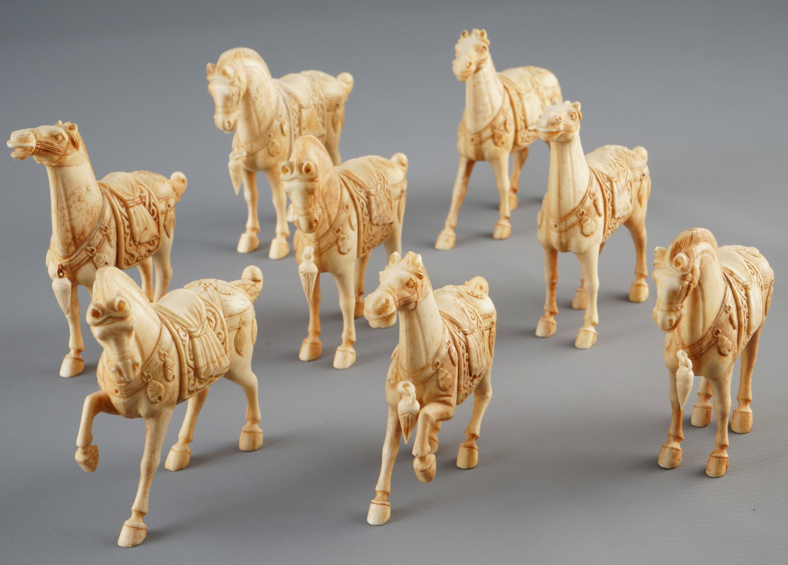 Carved eight horse figures, China (1 of 5)