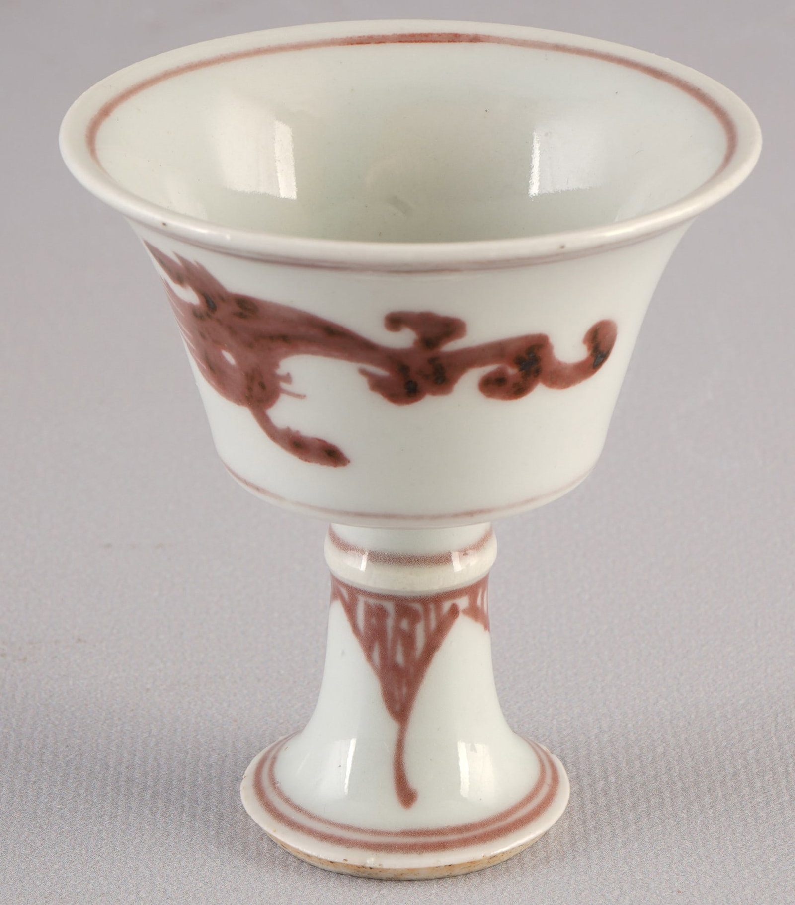 Mug with dragon motif in copper red, China (1 of 3)