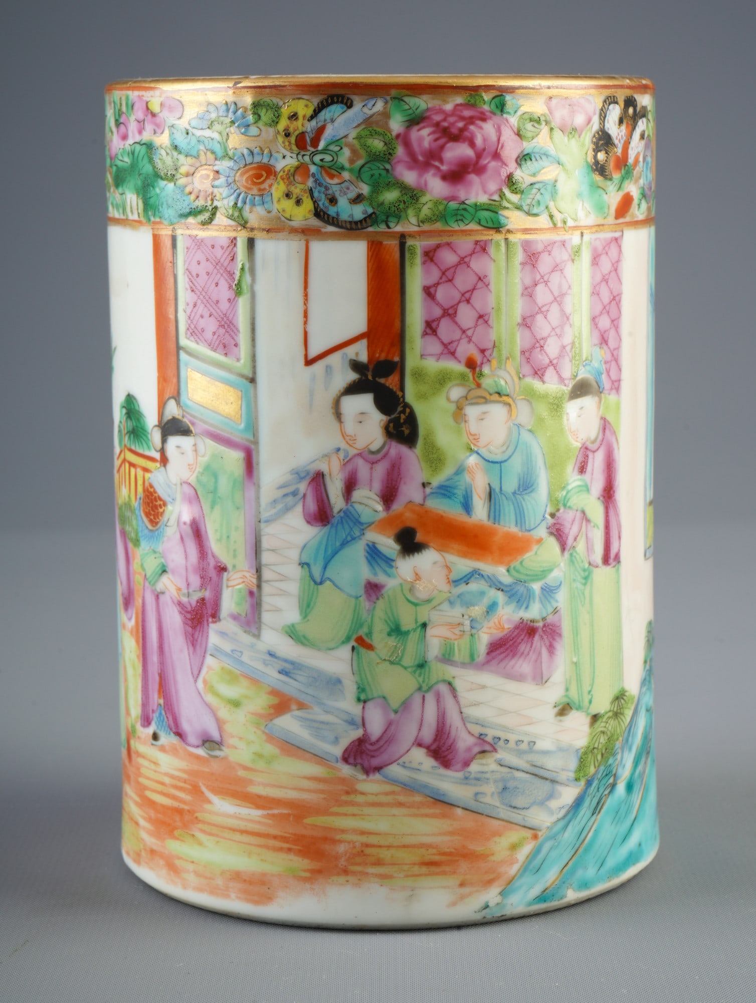 Famille Rose Bitong / Brush Pot, China 19th/20th century (1 of 7)