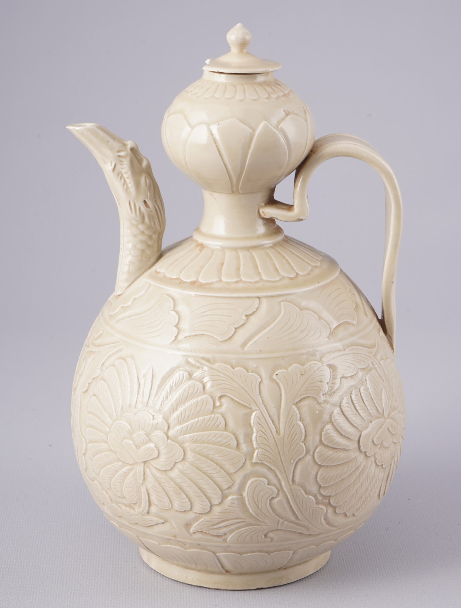 Dingyao teapot with floral relief decoration, China Song Dynasty, (1 of 6)