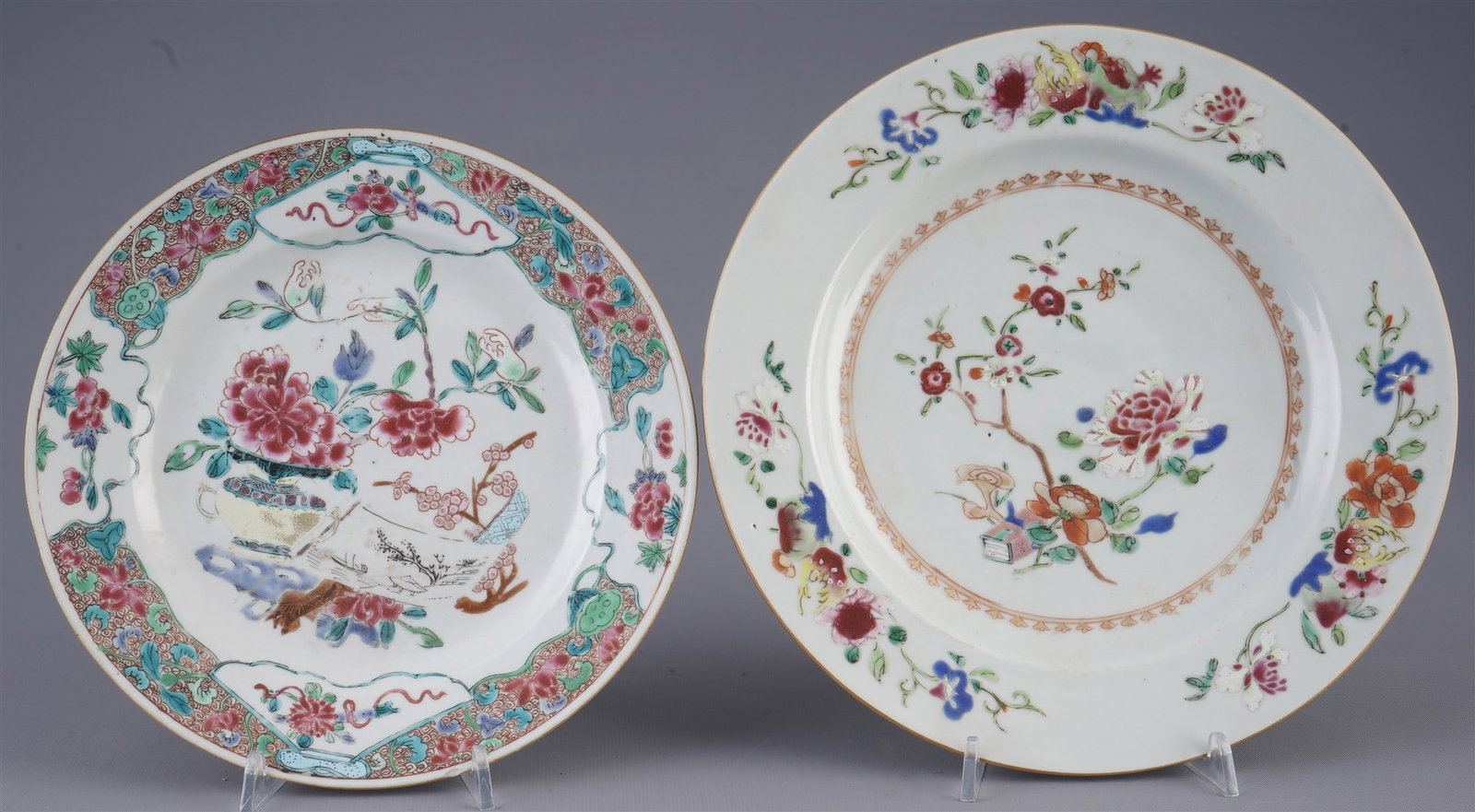 Two Famille Rose plates, China, Qing Dynasty, (1 of 7)