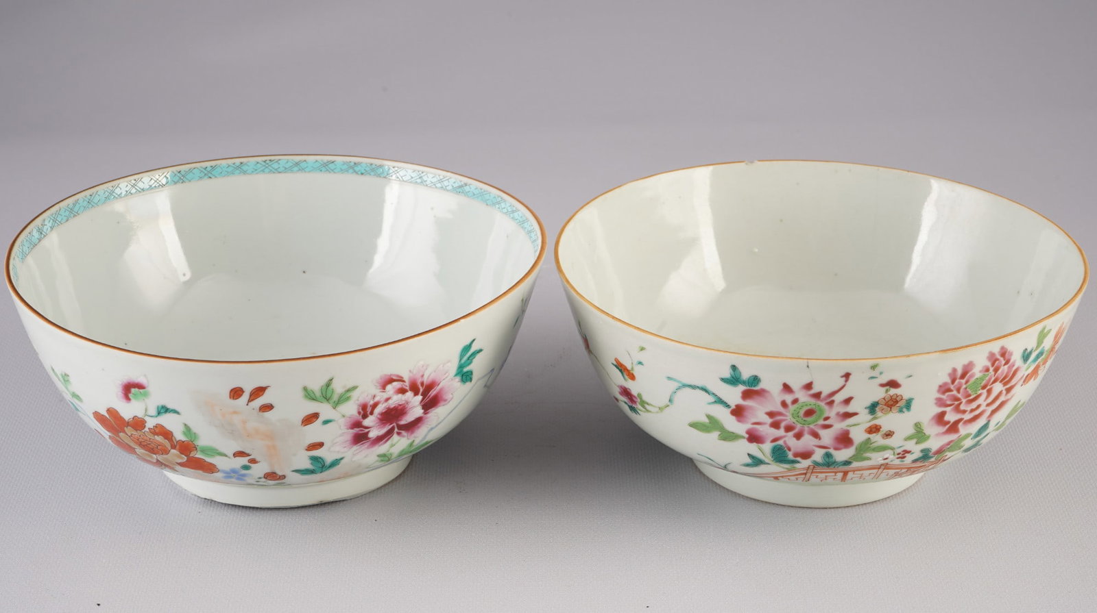 Two beautiful large family rose bowls, China, Yongzheng period, (1 of 10)