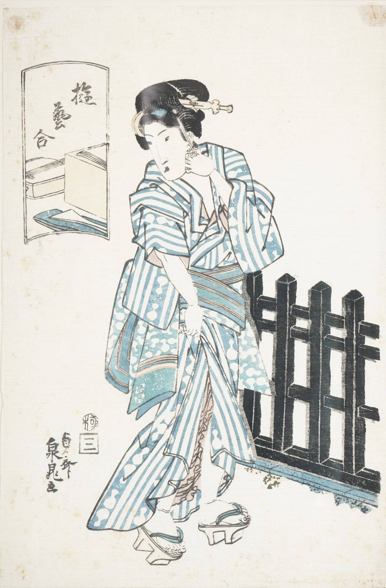 Color woodblock print (Ukiyo-e), Japan, 19th century (1 of 3)