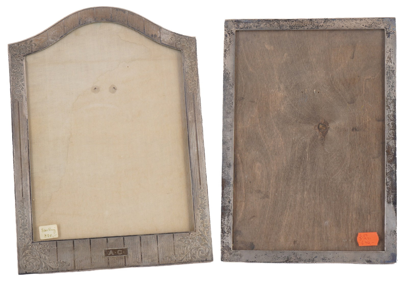 925 silver, 2 large Art Nouveau picture frames, England (1 of 5)