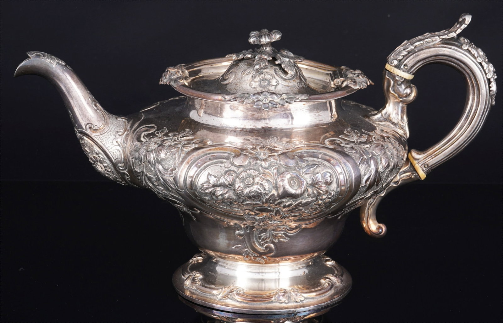 925 silver large teapot from 1848, Charles Reily & George Storer, (1 of 6)