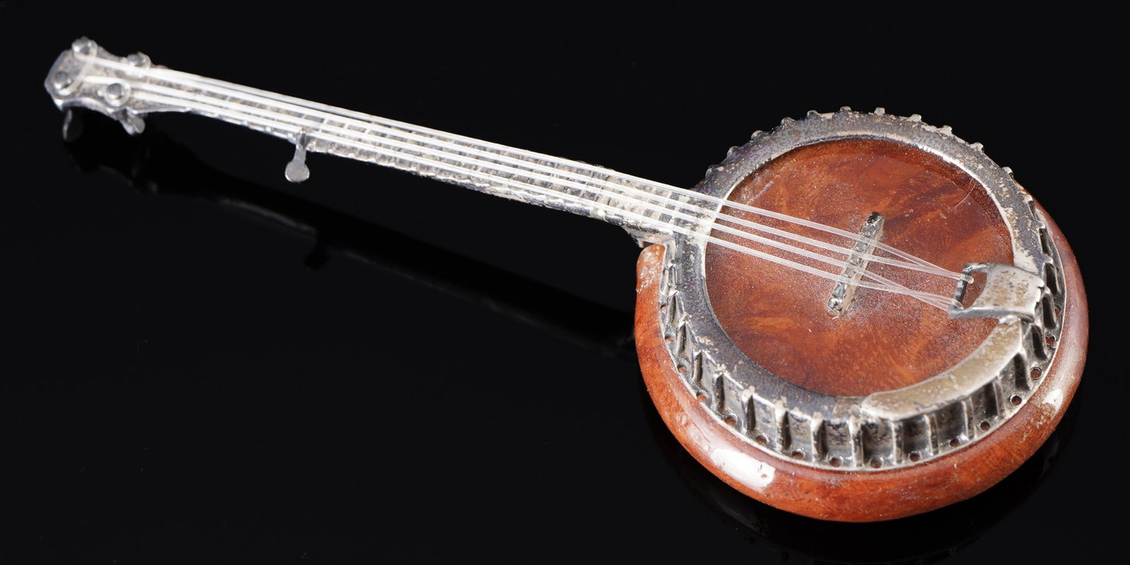 925 silver miniature banjo, (1 of 4)