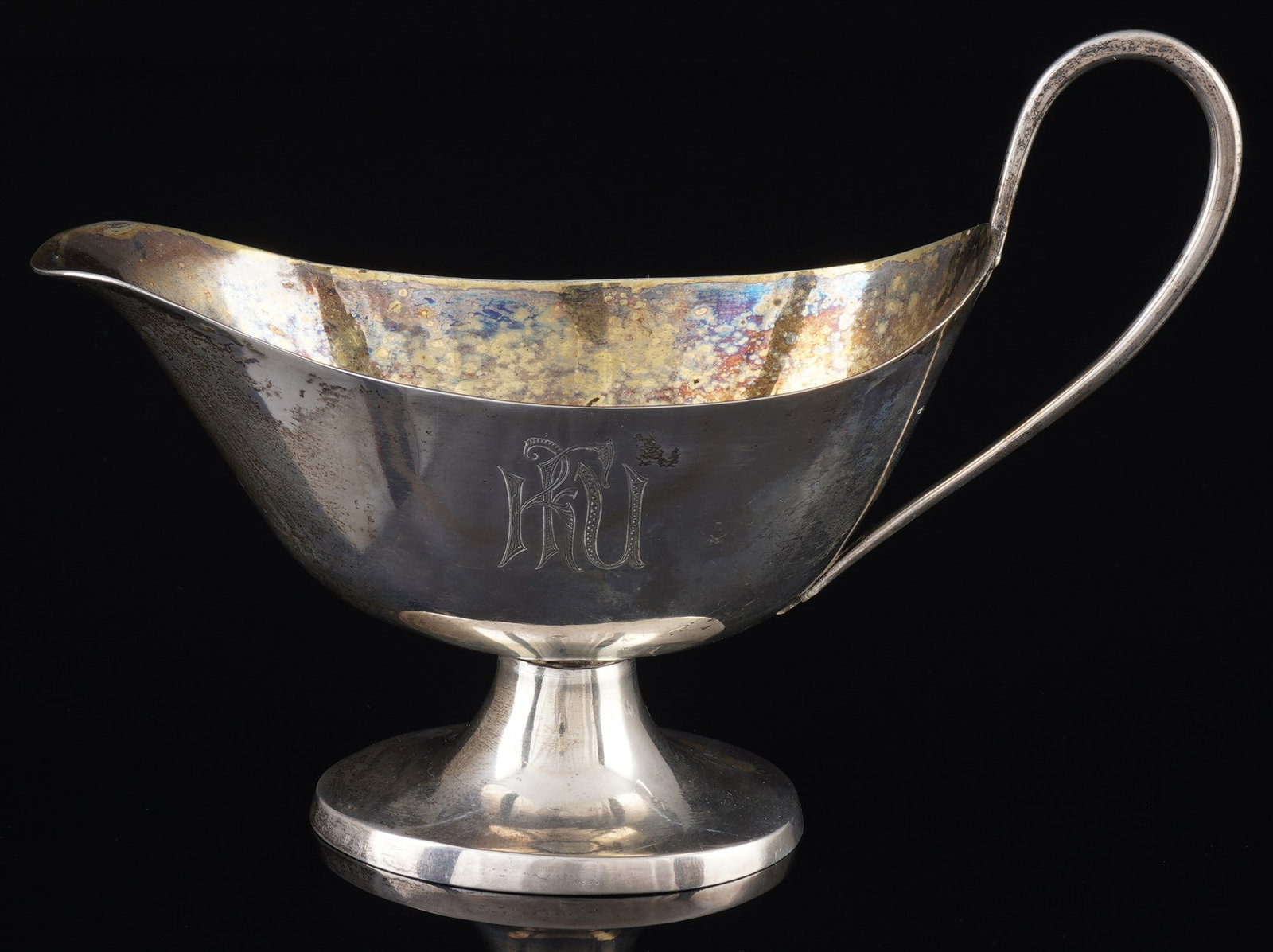 Silver 13-lot sauce boat, 19th century, (1 of 5)