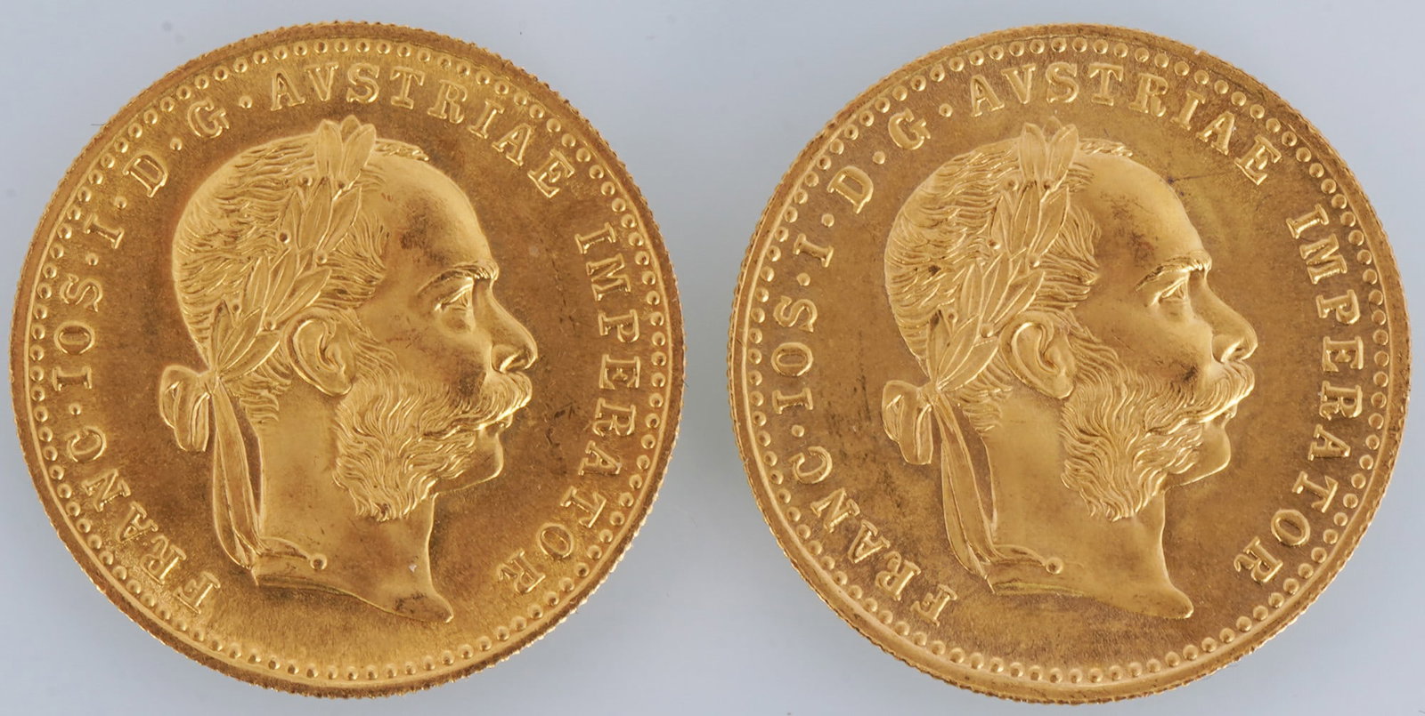 2 gold coins, each 1 ducat, 1915 - Austria with Franz Joseph I, (1 of 2)
