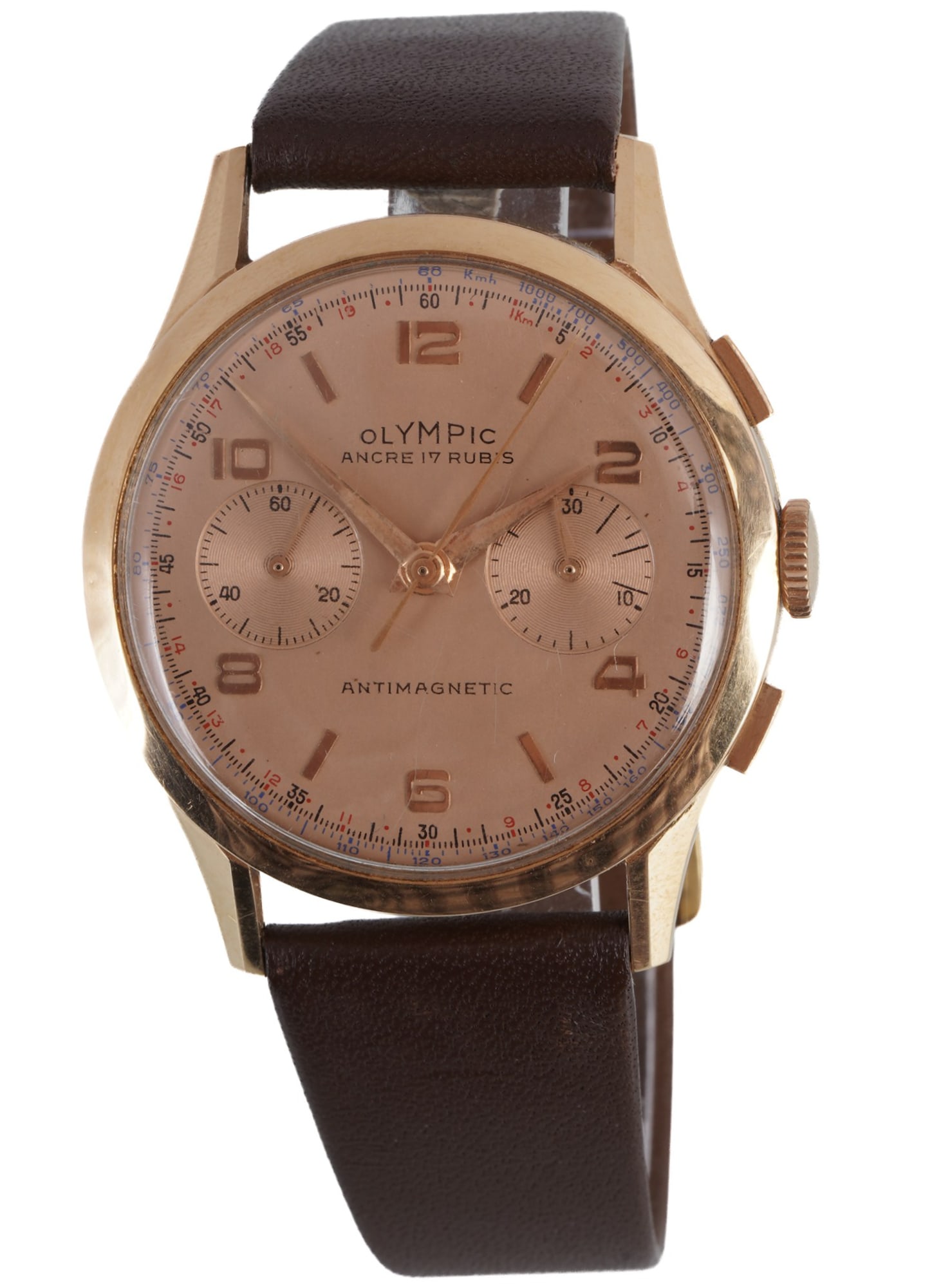 Olympic 750 Gold Chronograph Men's Wristwatch (1 of 4)