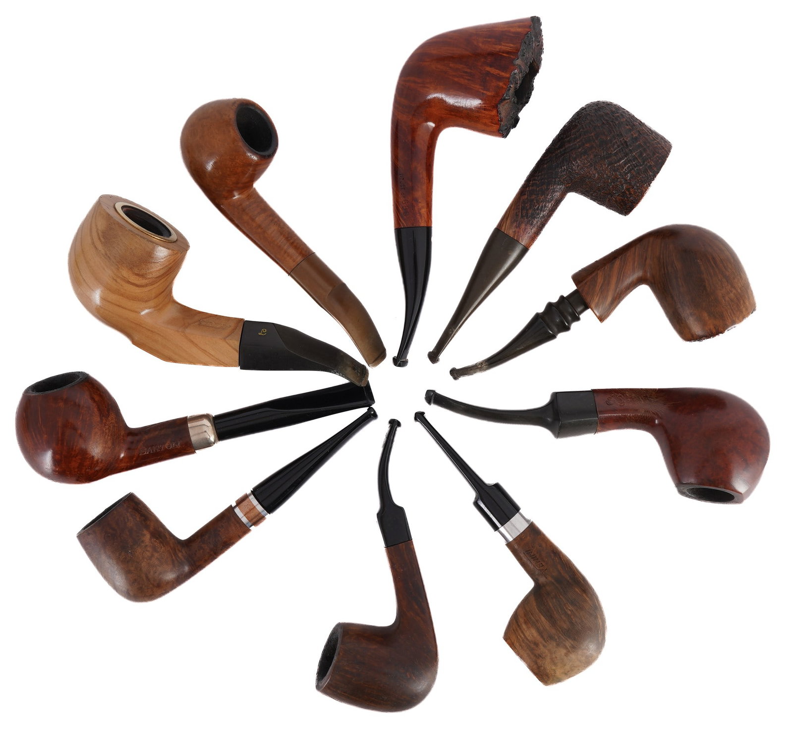 10 tobacco pipes, including Savinelli, St. Claude and Venini, (1 of 4)