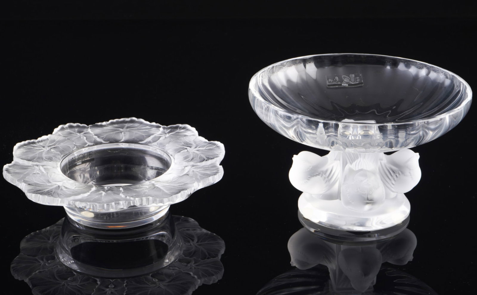 Lalique Honfleur / Nogent bowl and footed bowl - Rene & Marc LALIQUE, (1 of 6)