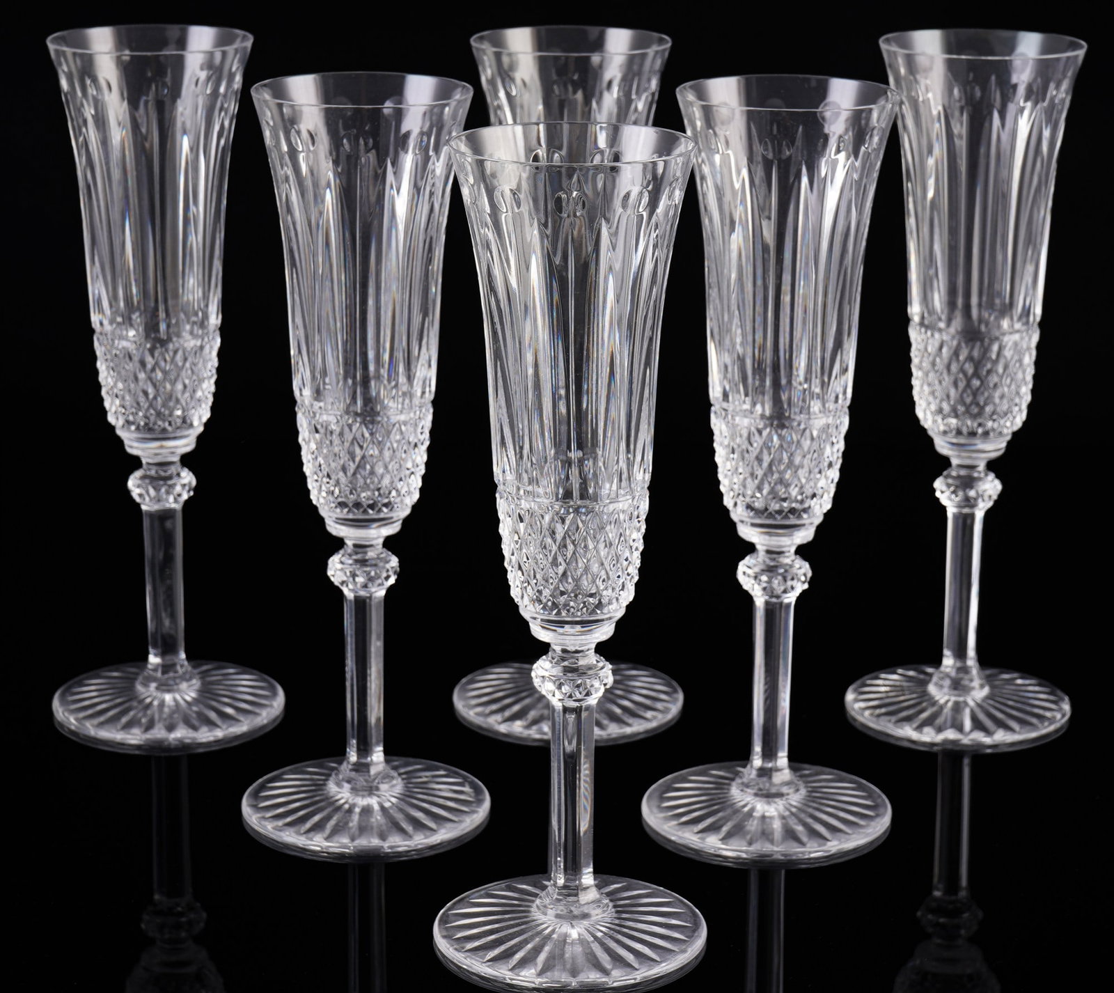 St. Louis Tommy 6 champagne flutes, (1 of 4)