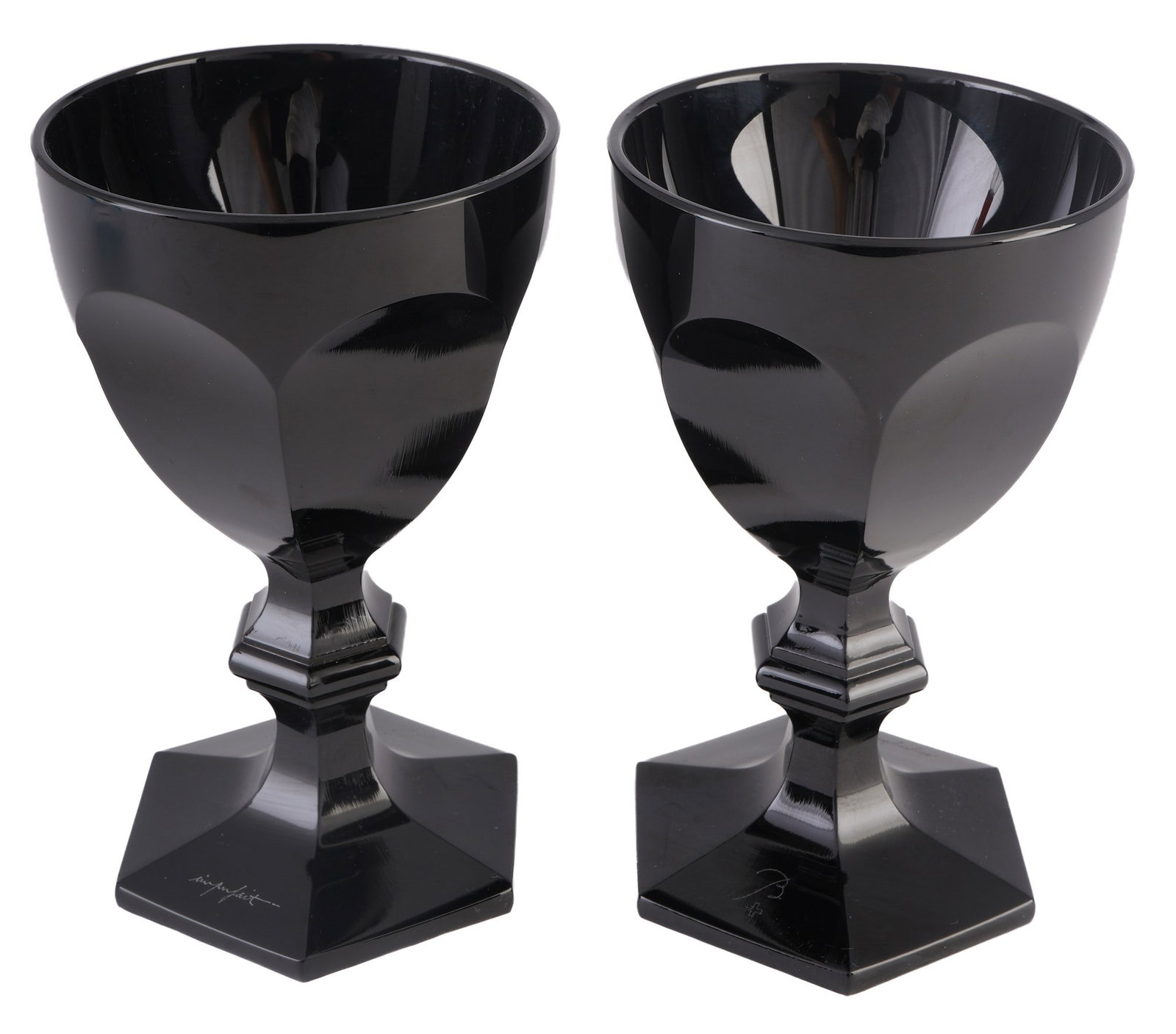 Baccarat Darkside Black Angel Imparfait 2 wine glasses - Philippe Starck, (1 of 4)