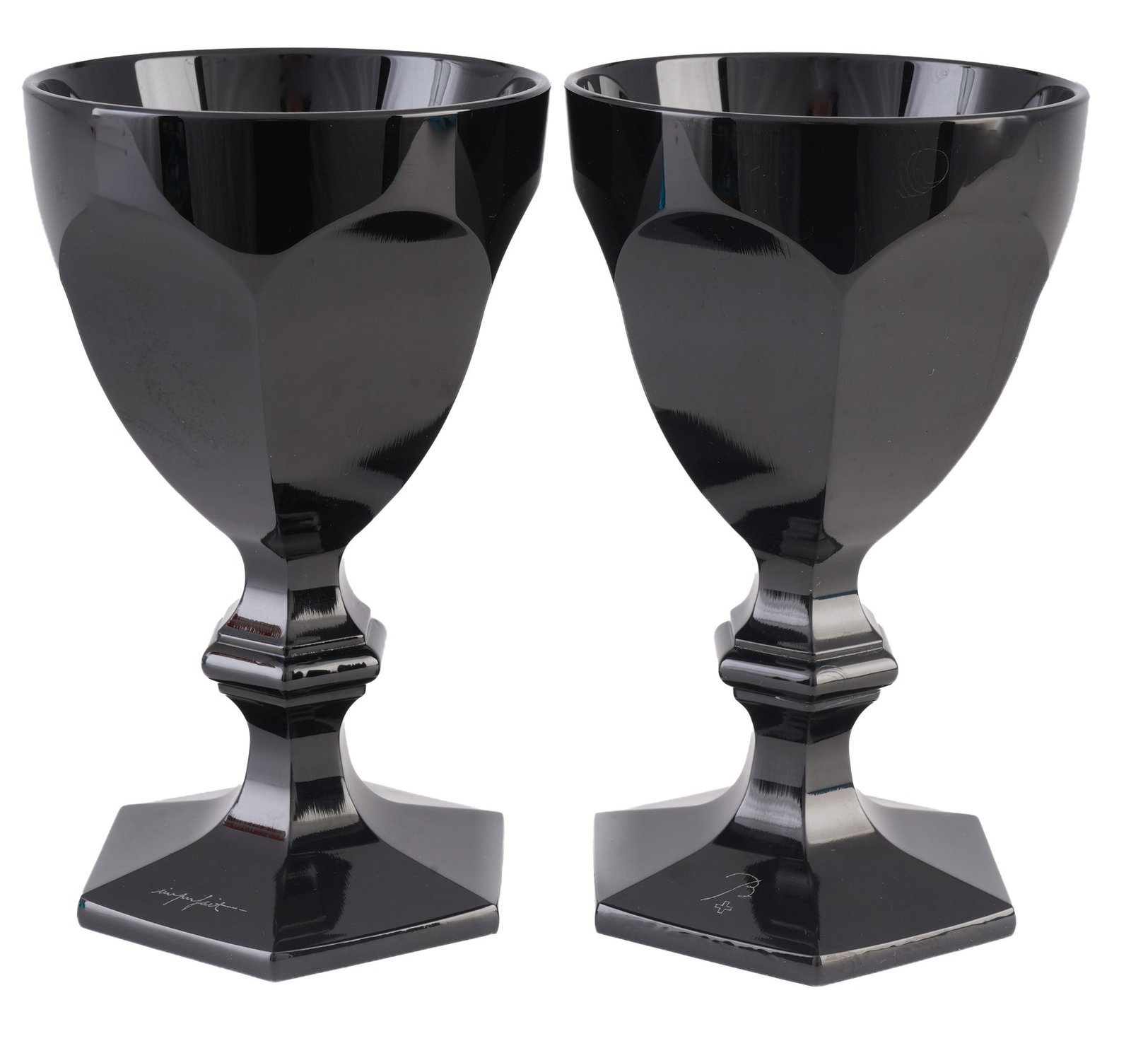 Baccarat Darkside Black Angel Imparfait 2 wine glasses - Philippe Starck, (1 of 5)