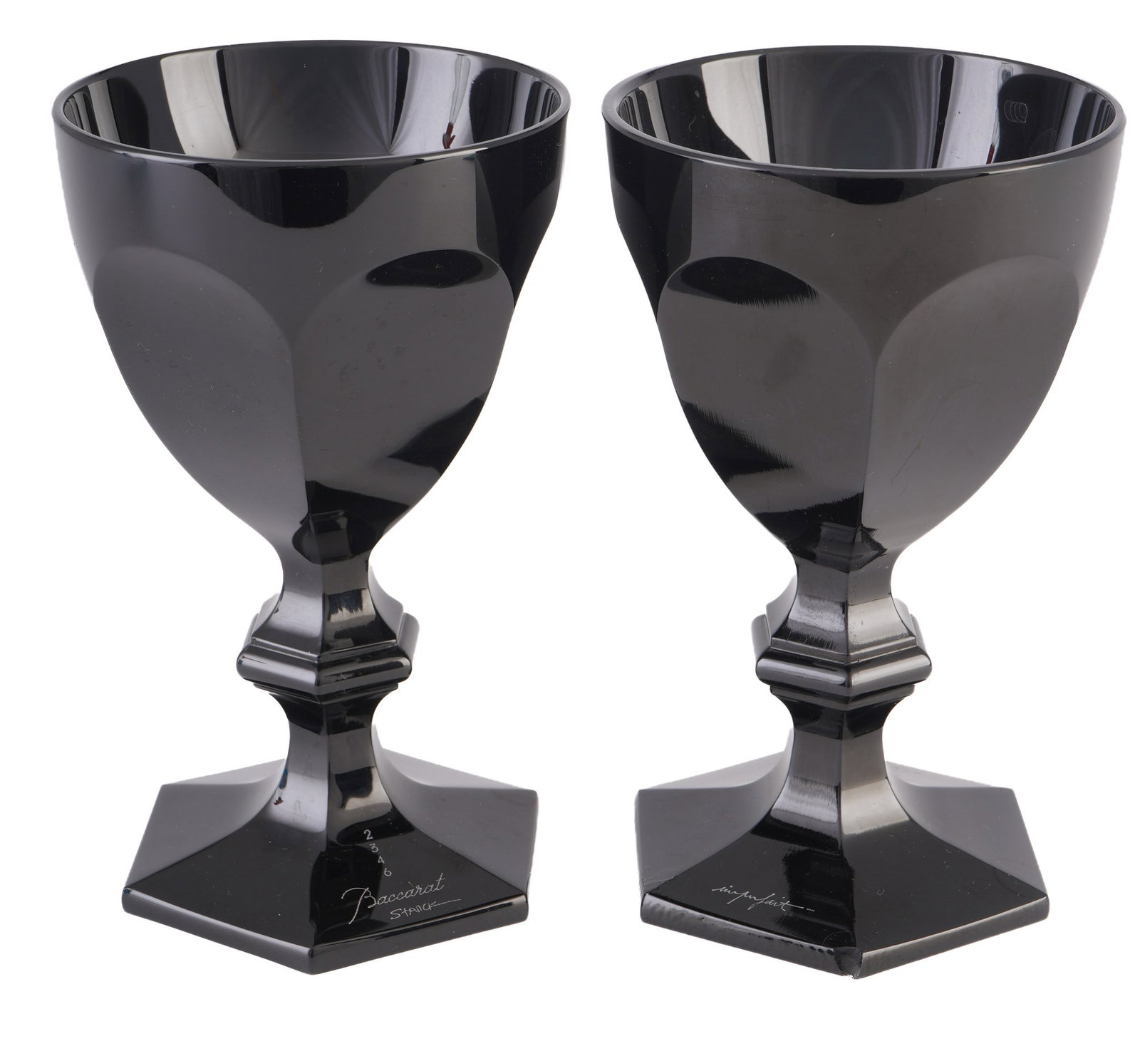 Baccarat Darkside Black Angel 2 wine glasses - Philippe Starck, (1 of 5)