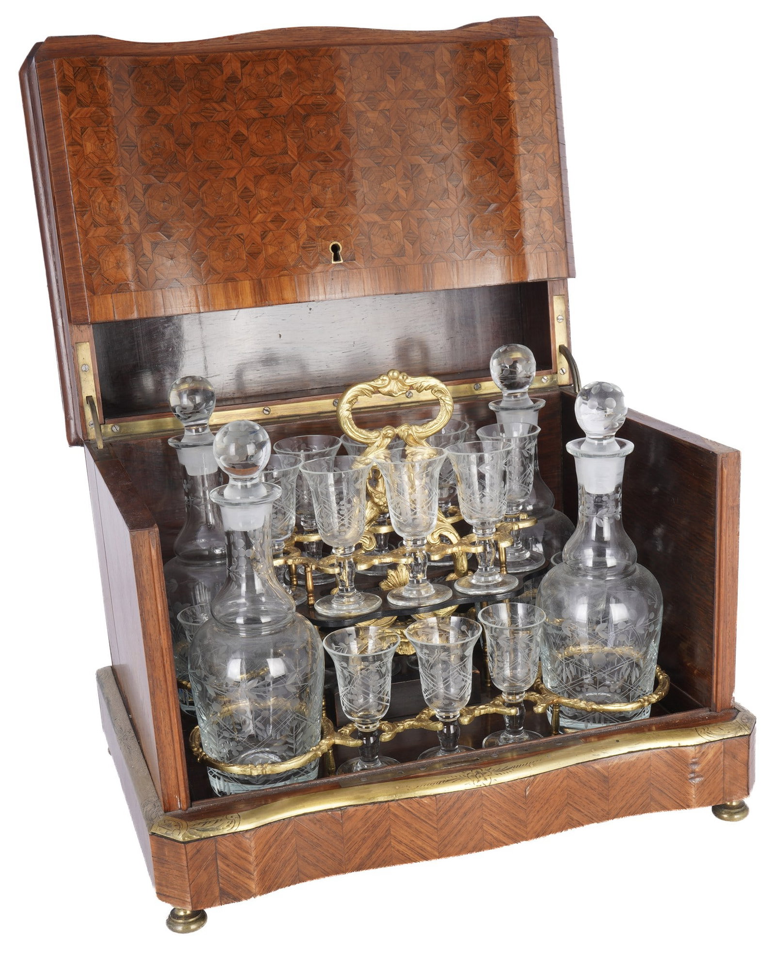 Napoleon III Liqueur Box / Cave à liqueur Tantalus, France 19th century, (1 of 10)