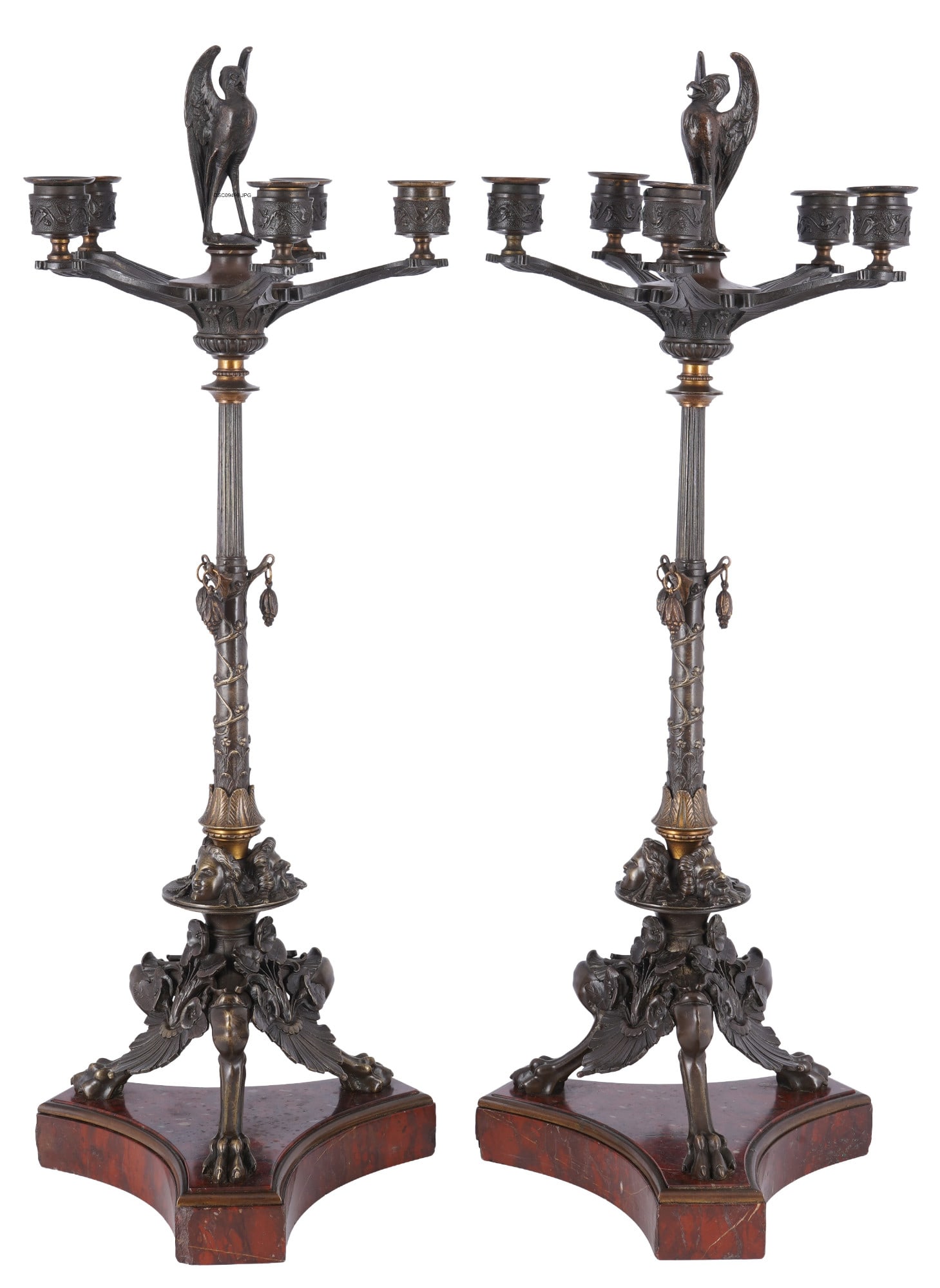 Large pair of Empire candelabra, France, 19th century (1 of 9)