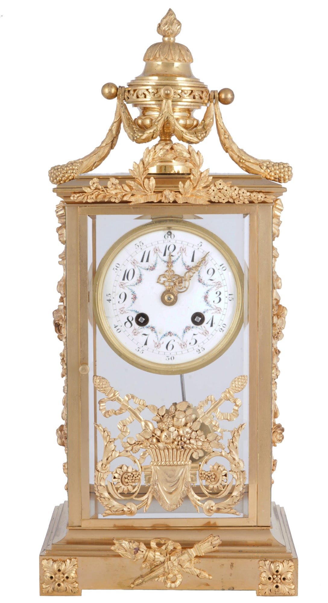 Glass mantel clock, France, 19th century (1 of 8)