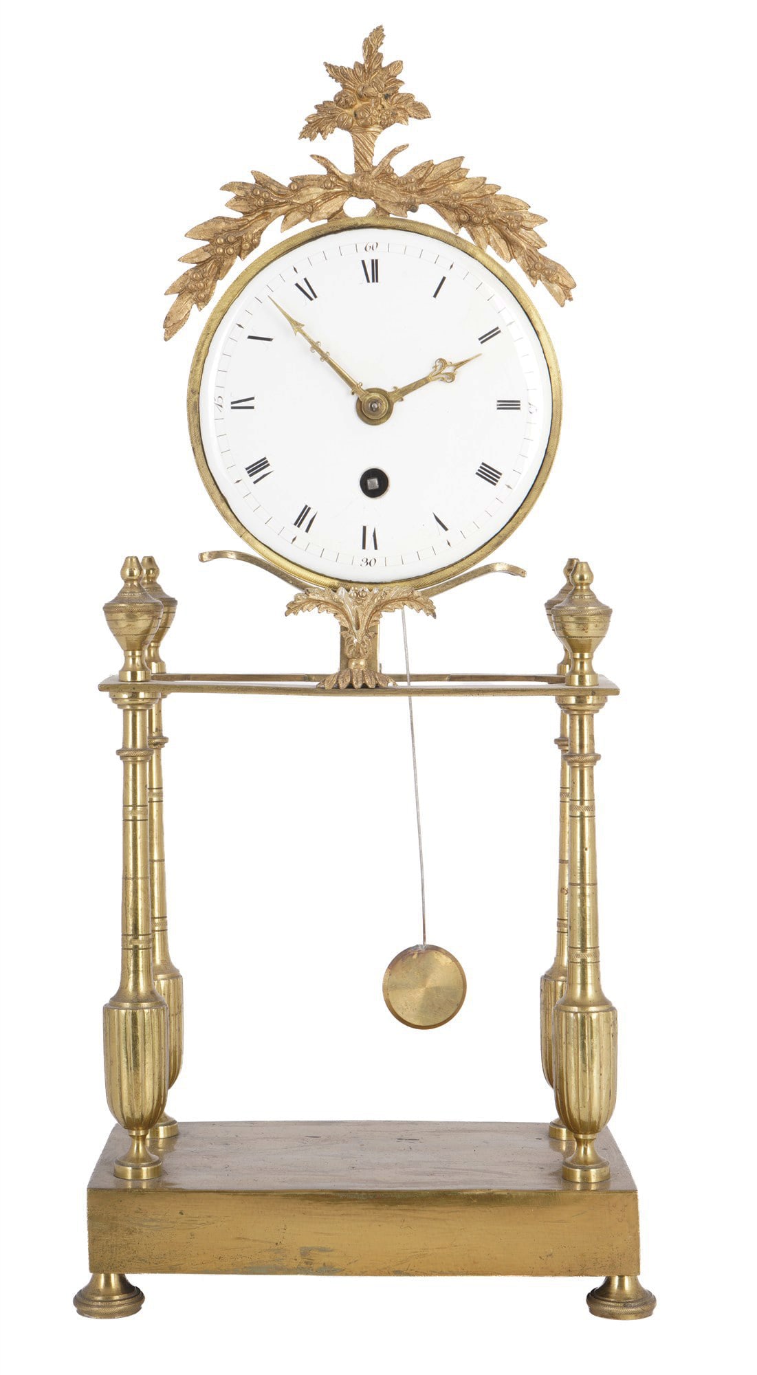 Empire bronze skeleton clock, France circa 1820-1840 (1 of 7)