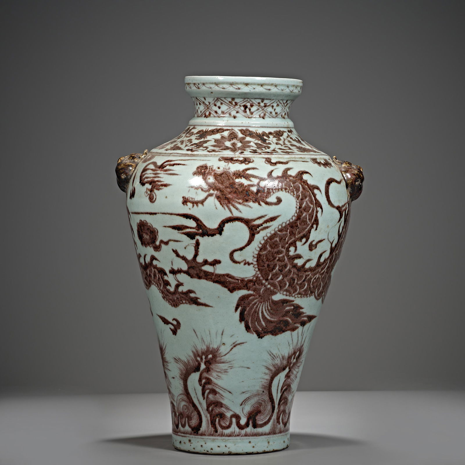 Chinese Yuan Dynasty youli red dragon pot (1 of 9)