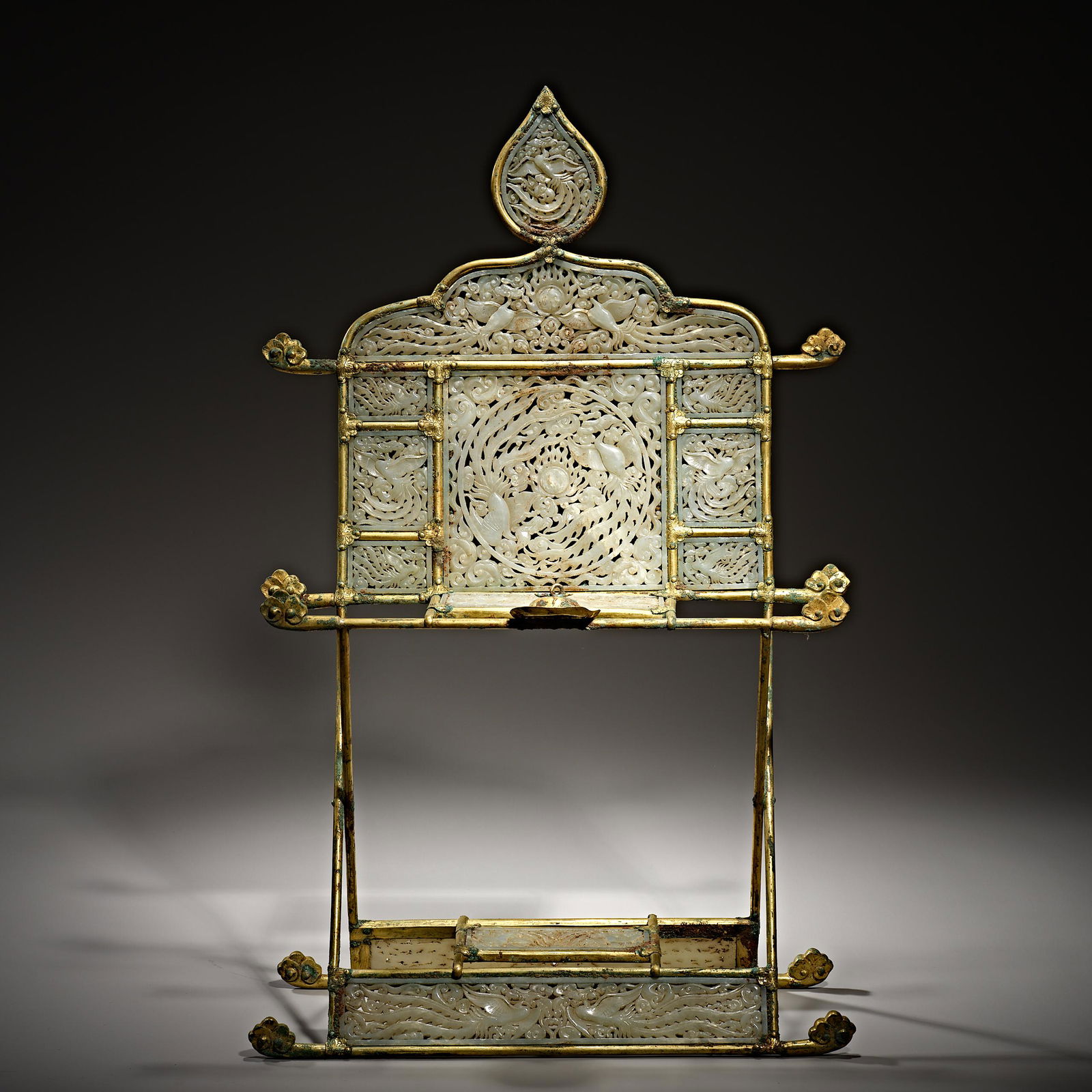 Hetian jade gilt mirror frame of Song Dynasty of China (1 of 7)