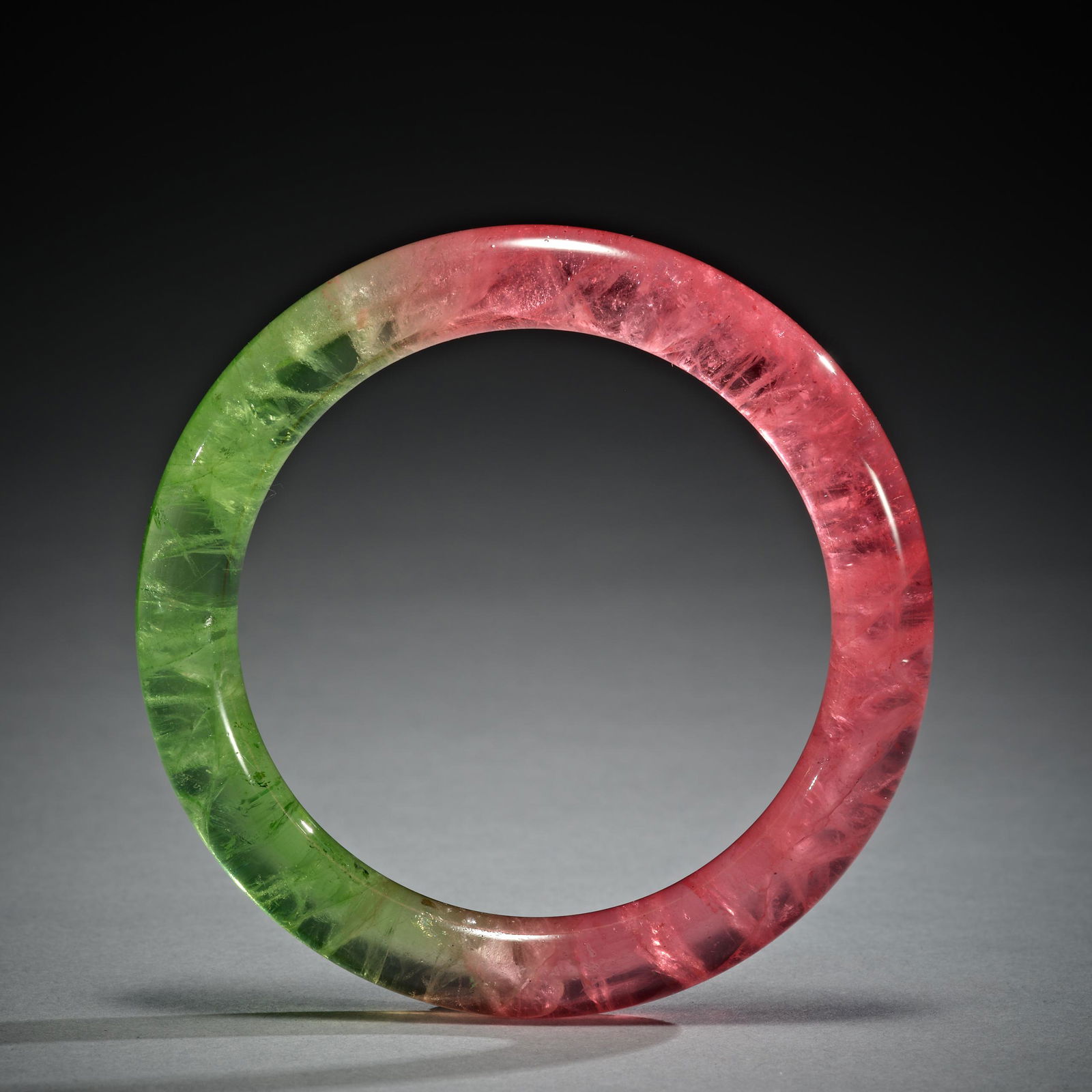 Watermelon tourmaline bracelet from Qing Dynasty, China (1 of 5)