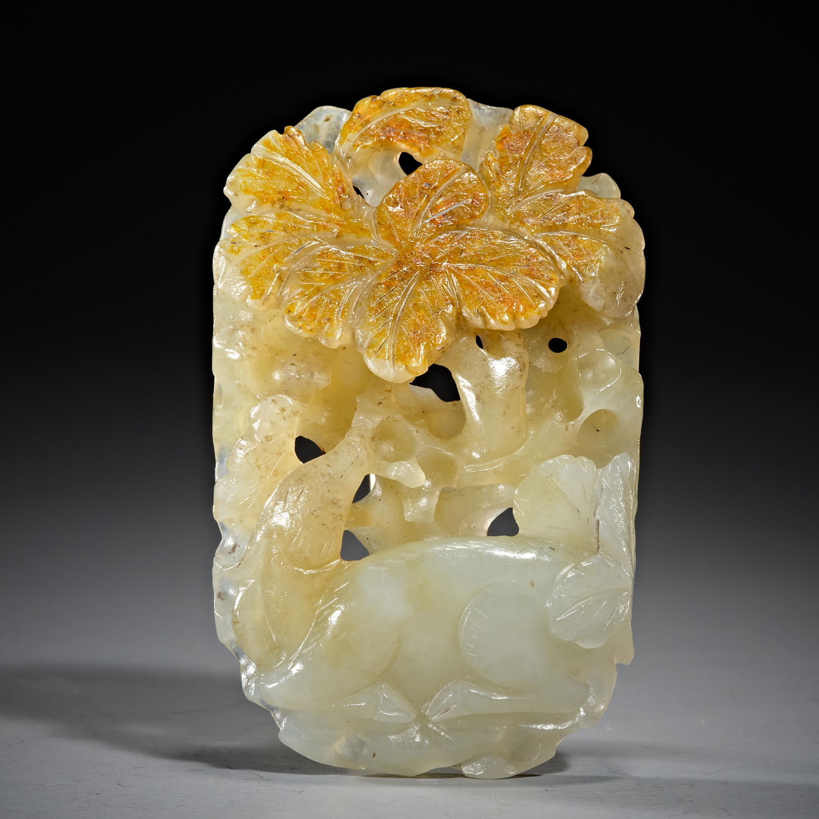 Chinese Yuan Dynasty Hetian jade deer grain brand (1 of 5)