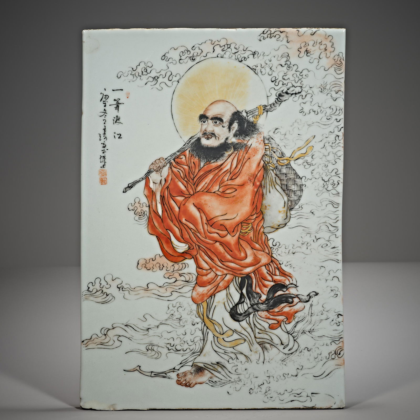 Chinese porcelain engraving of qing Dynasty figures (1 of 6)