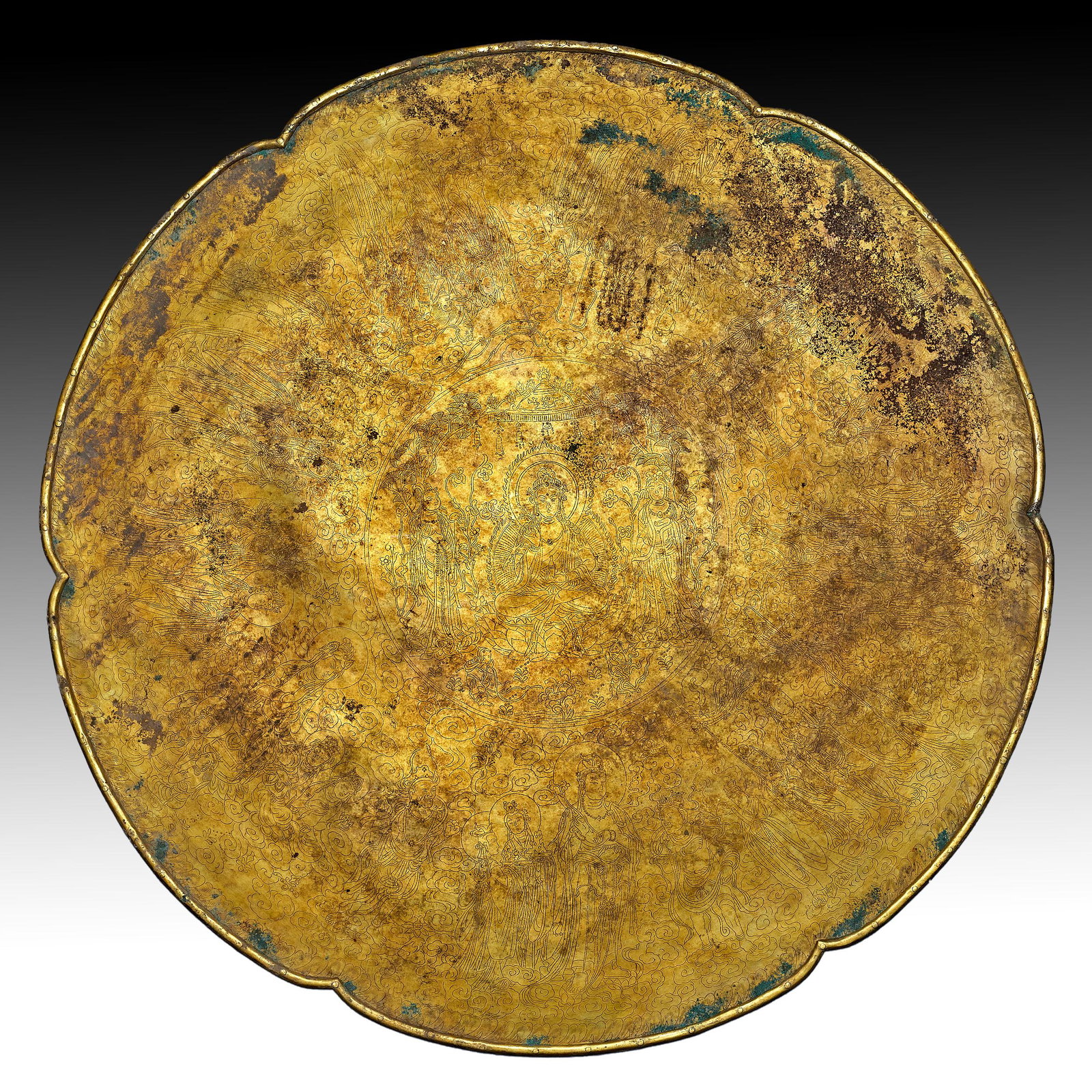 Chinese Ming Dynasty silver gilding Buddha brand (1 of 15)