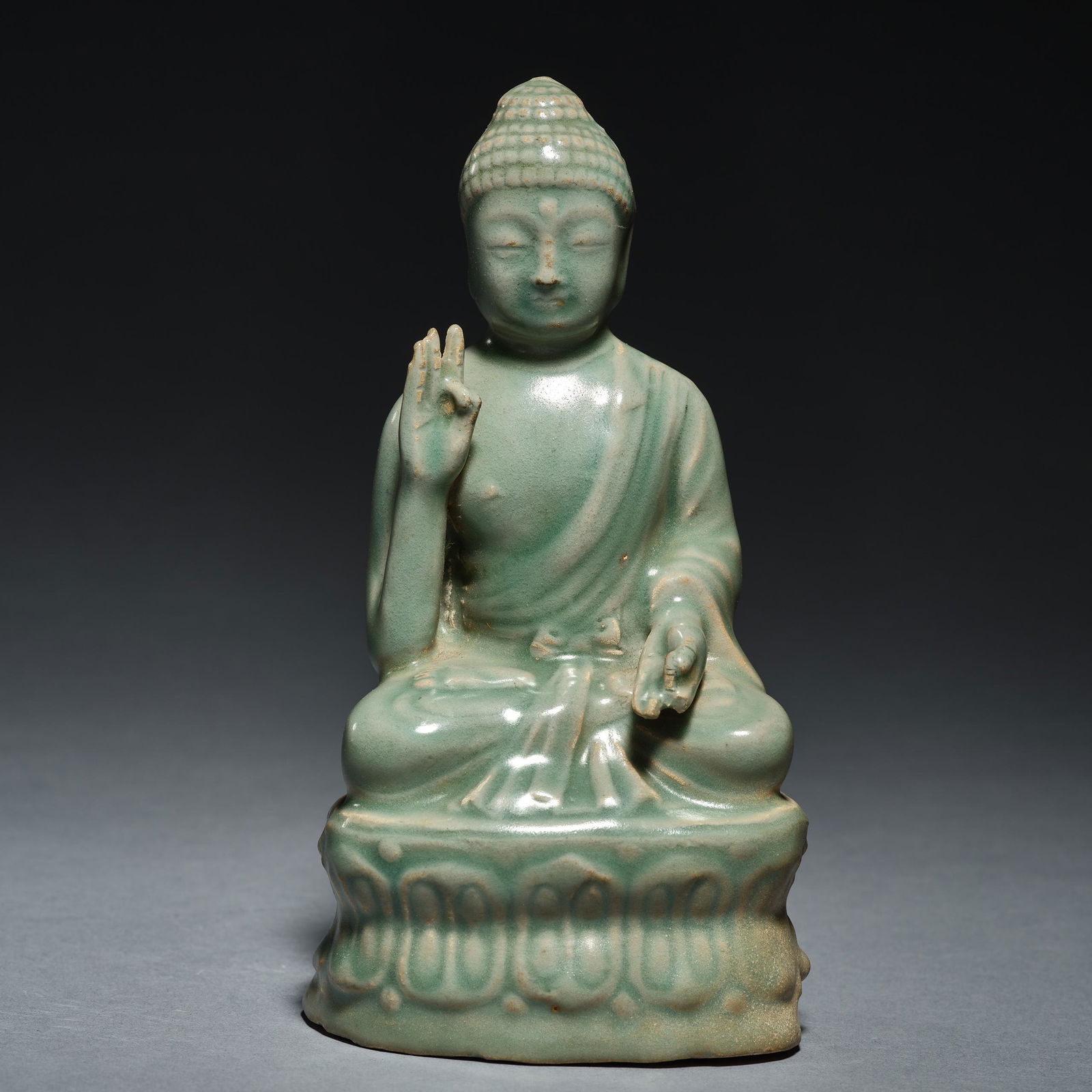 Chinese Yuan Dynasty celadon Buddha statue (1 of 6)