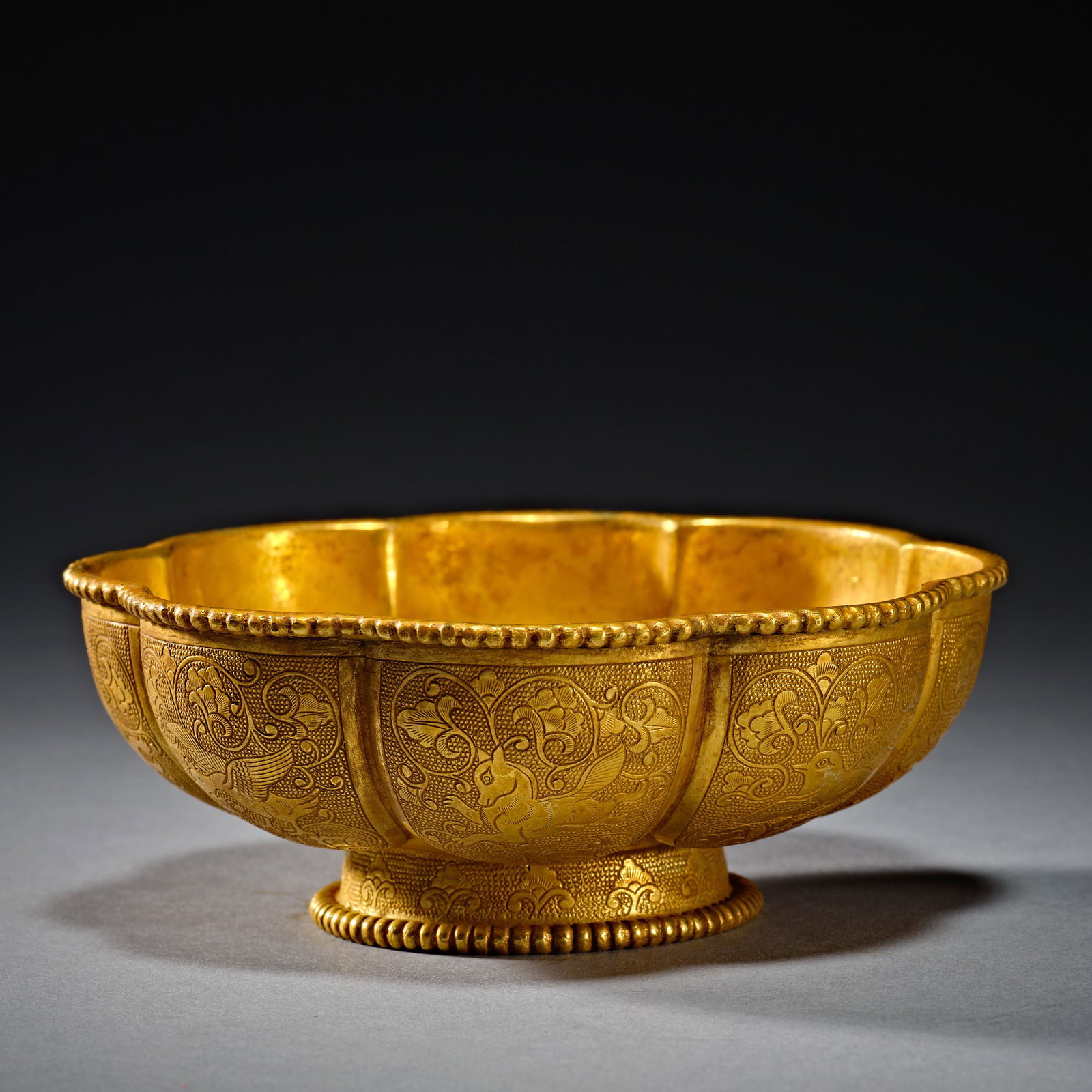 Chinese yuan dynasty gilt cup (1 of 6)