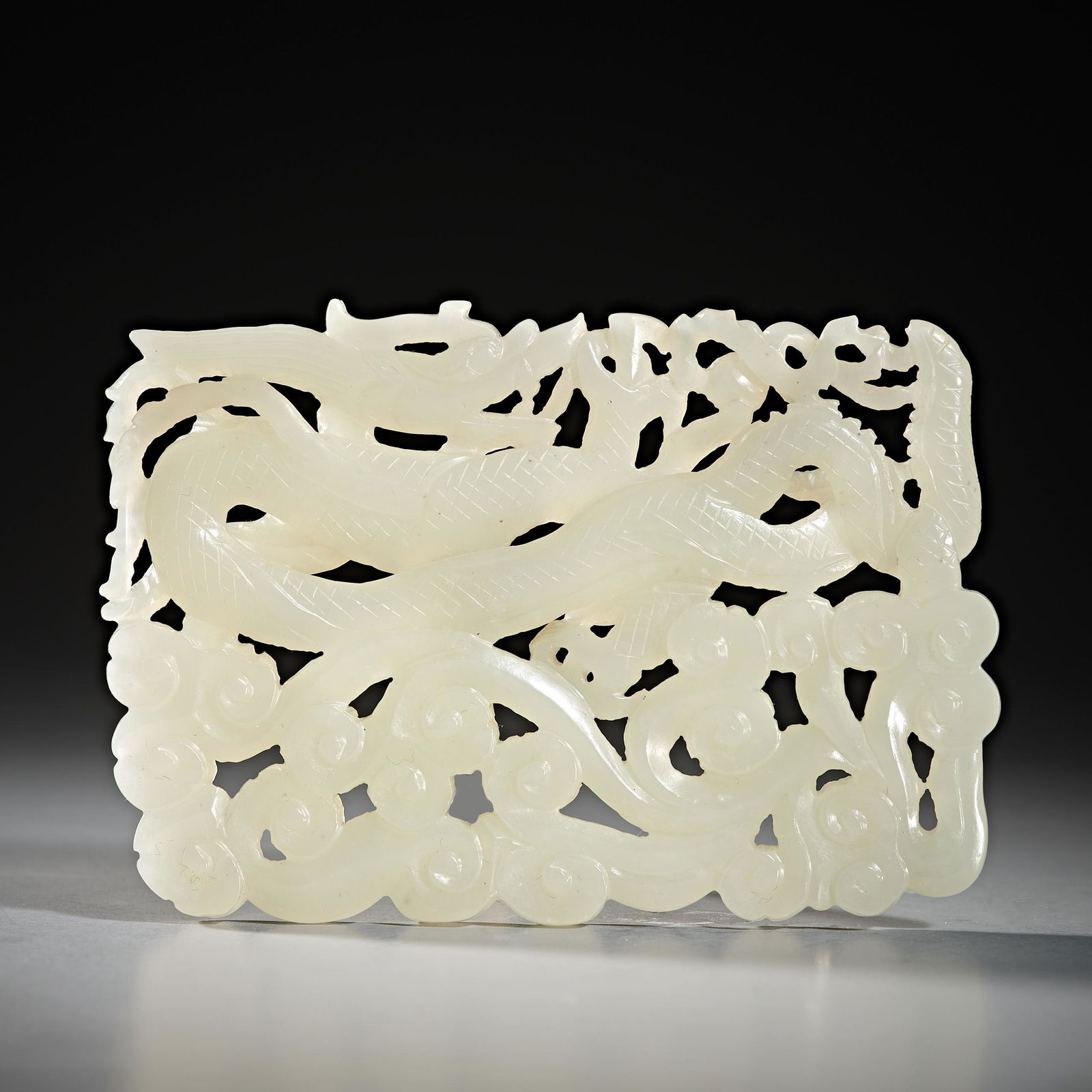 China song Dynasty Hetian Jade Dragon pattern brand (1 of 4)