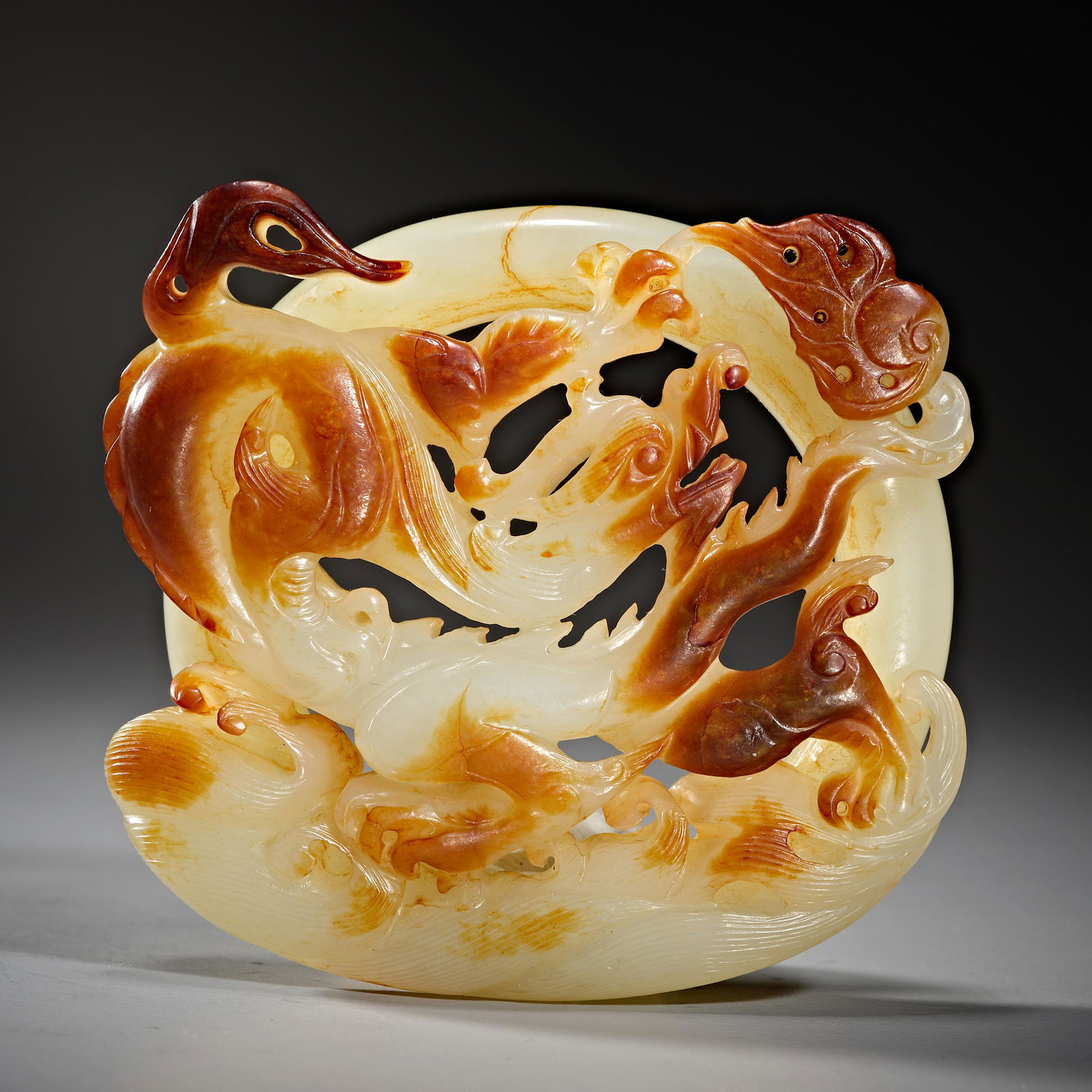 Chinese Yuan Dynasty Hetian Jade Dragon pattern brand (1 of 5)