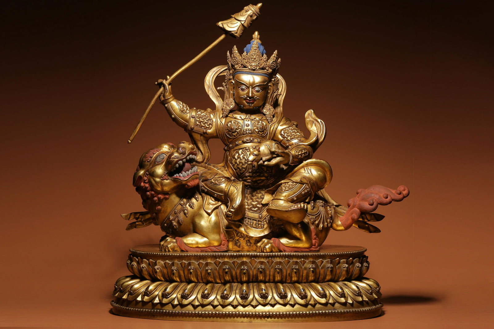 Qing Dynasty, gilt copper treasure Heaven king (1 of 9)