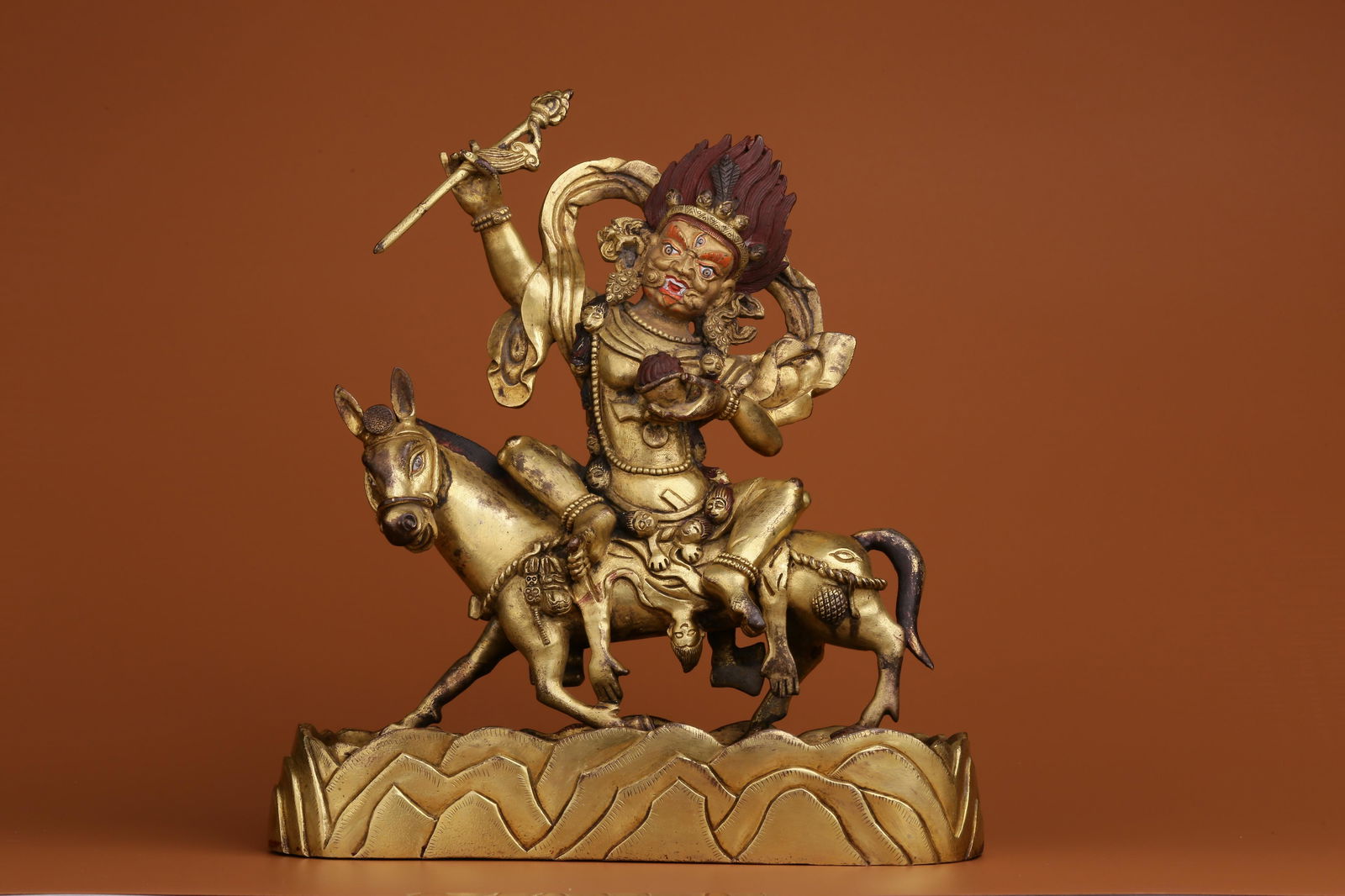 Qing Dynasty, gilt copper auspicious mother sitting statue (1 of 9)