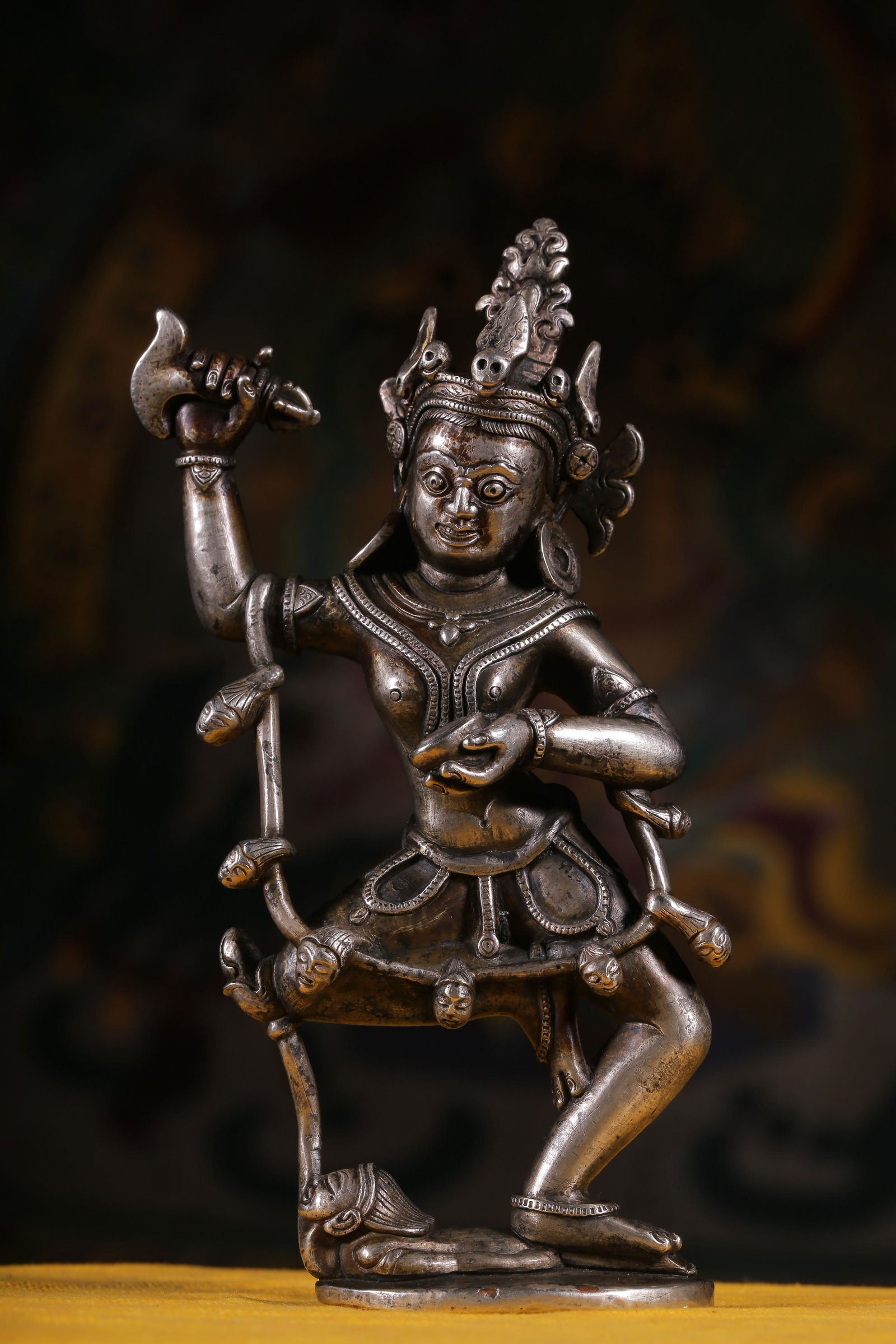 Qing Dynasty, sterling silver Dakini figure (1 of 7)