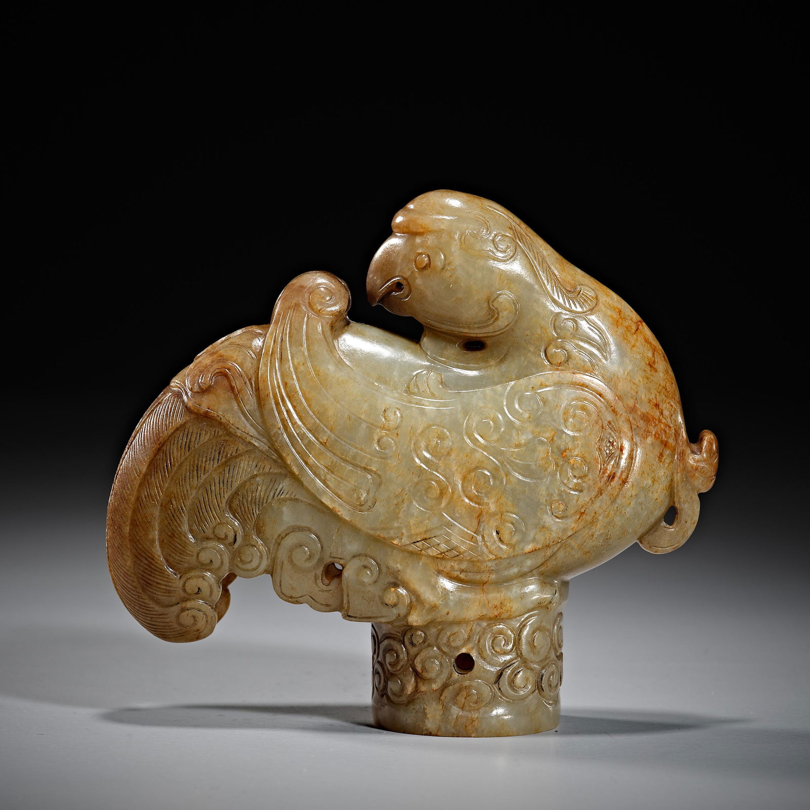 Jade bird shaped staff head of Hetian in ancient China (1 of 6)