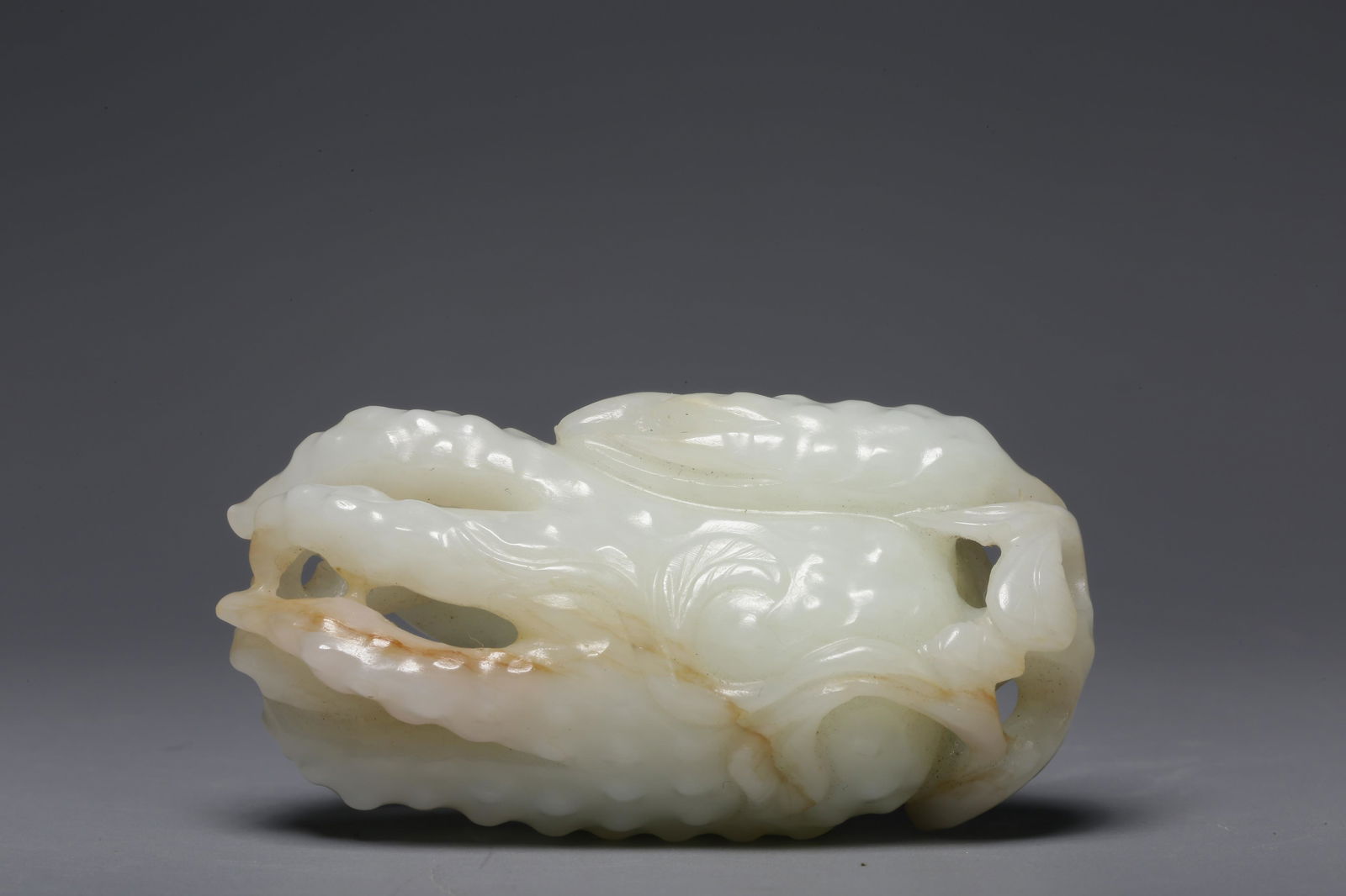 Hetian white jade Buddha handle piece (1 of 9)