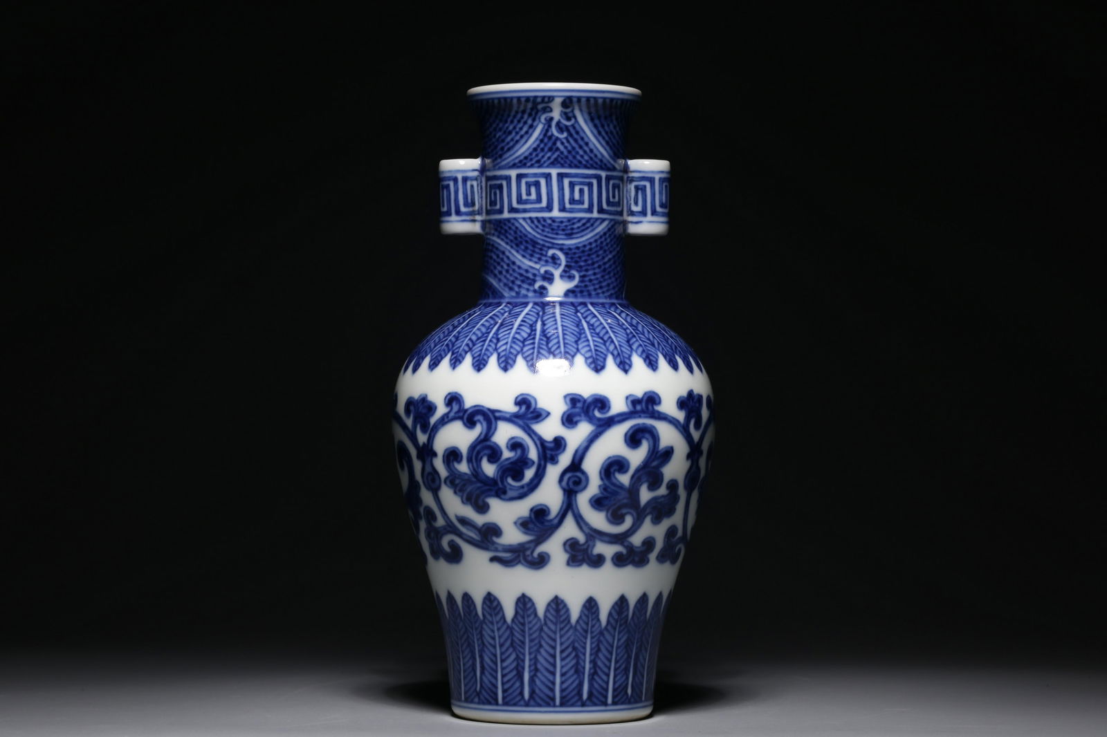 Blue and white wrapped branches with grass grain pierced ear bottle (1 of 9)