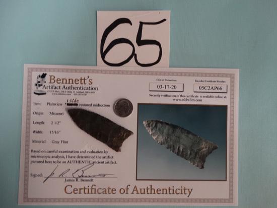 Authentic 2 1/2" Plainview Point Indian Artifact (1 of 3)