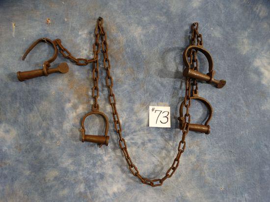 1855 Slave Trade Leg and Handcuff Transfer Chain with (1 of 3)