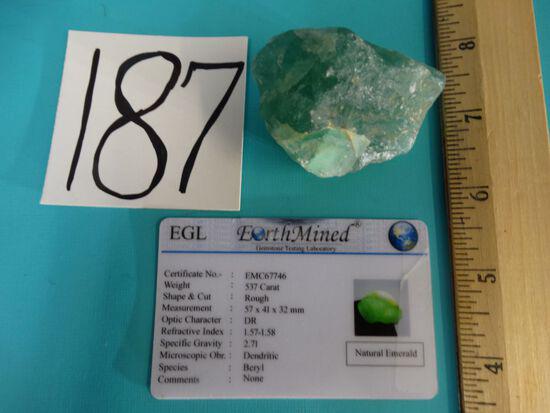 Authentic Rough Cut 537 Carat Natural Emerald (1 of 3)