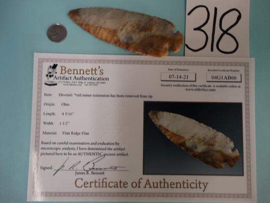 Beautiful 4 5/16" Flint Ridge Ohio Dovetail Indian (1 of 5)