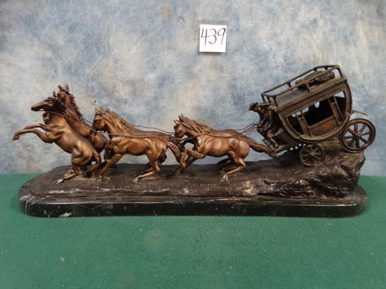 Western Bronze "Stagecoach" by Charles Russel (1 of 4)